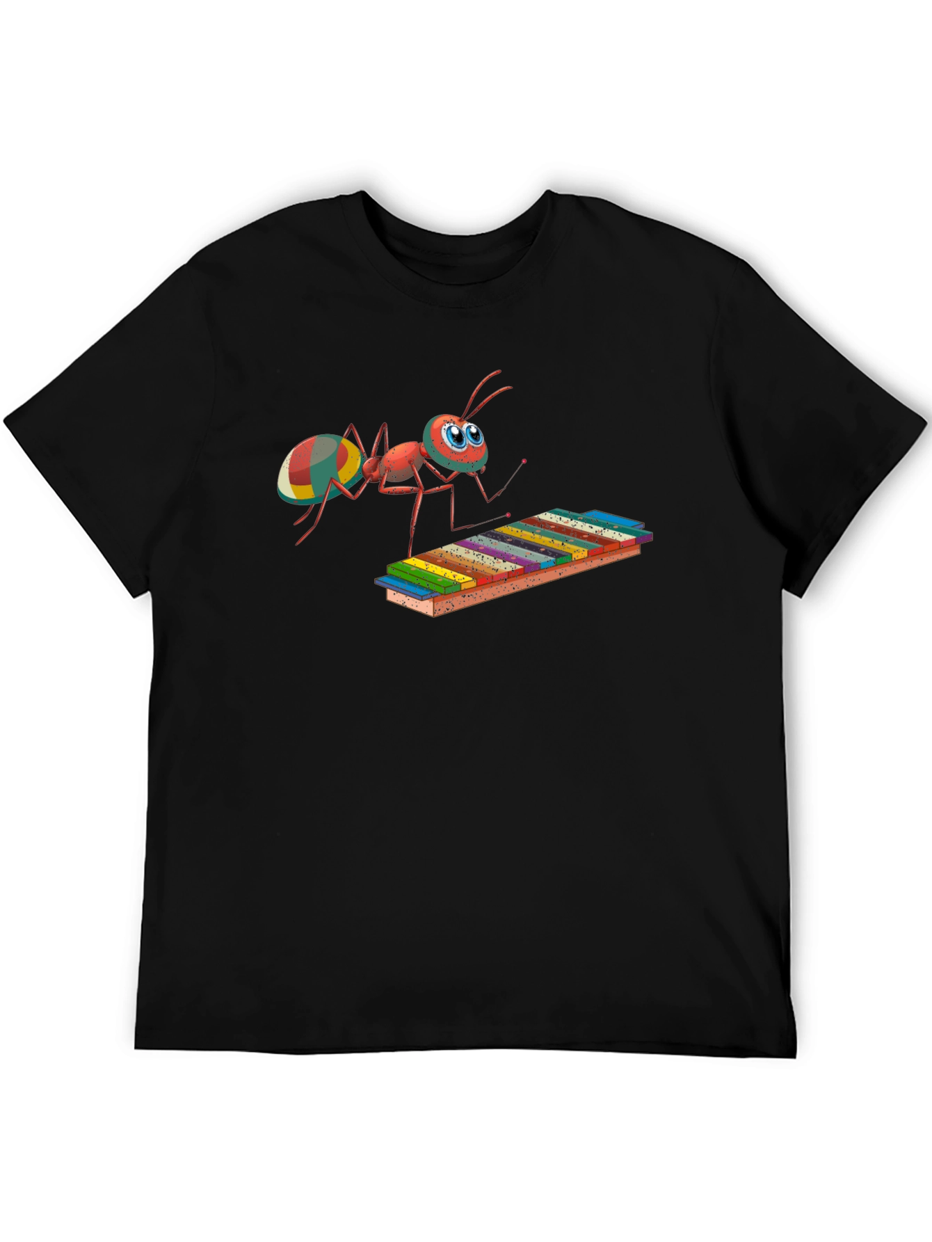 Musical Ant Graphic Tee - Quirky Cotton T-Shirt