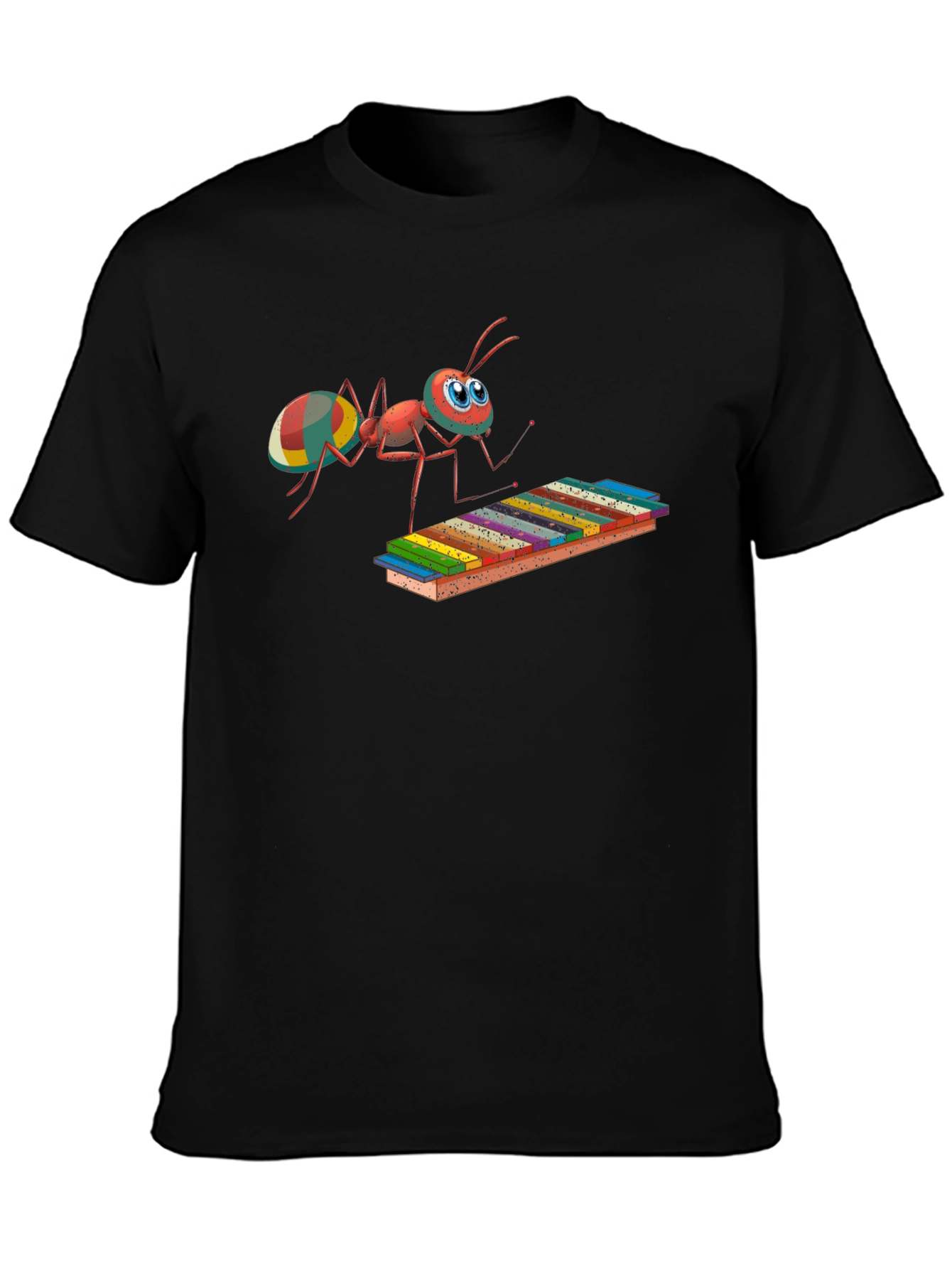 Musical Ant Graphic Tee - Quirky Cotton T-Shirt