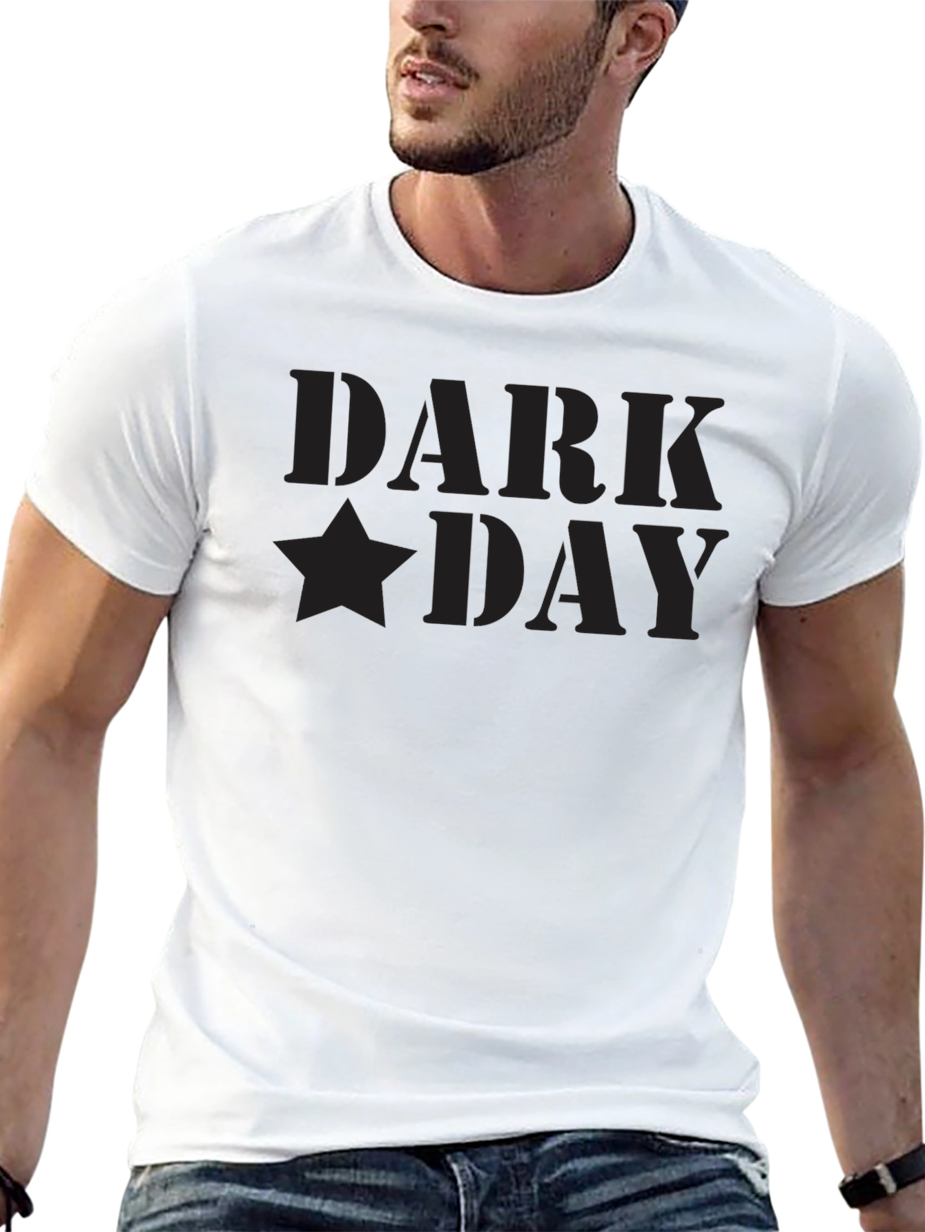 Dark Day Black Graphic Tee - Premium Soft Cotton
