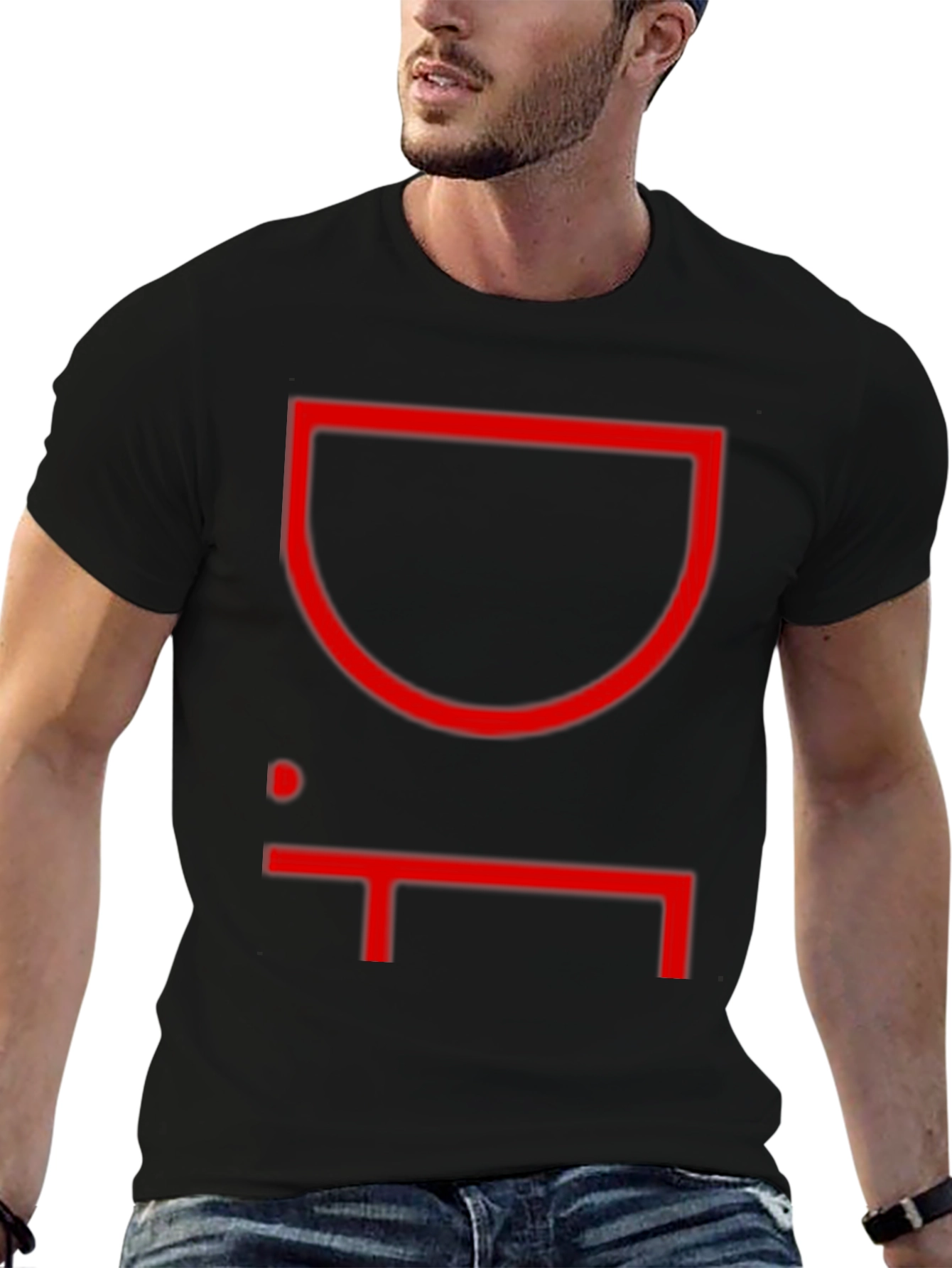 Abstract Graphic Print Black T-Shirt