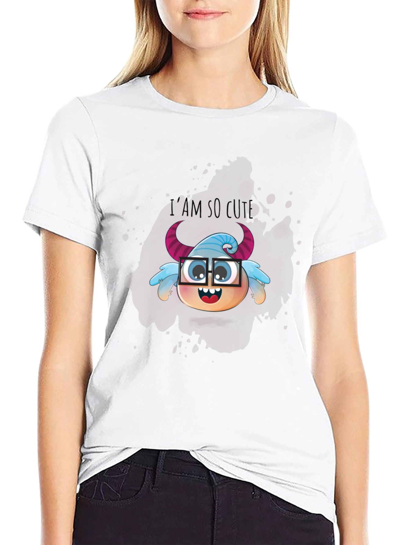 Cute Monster Graphic Tee - Unisex Black T-Shirt