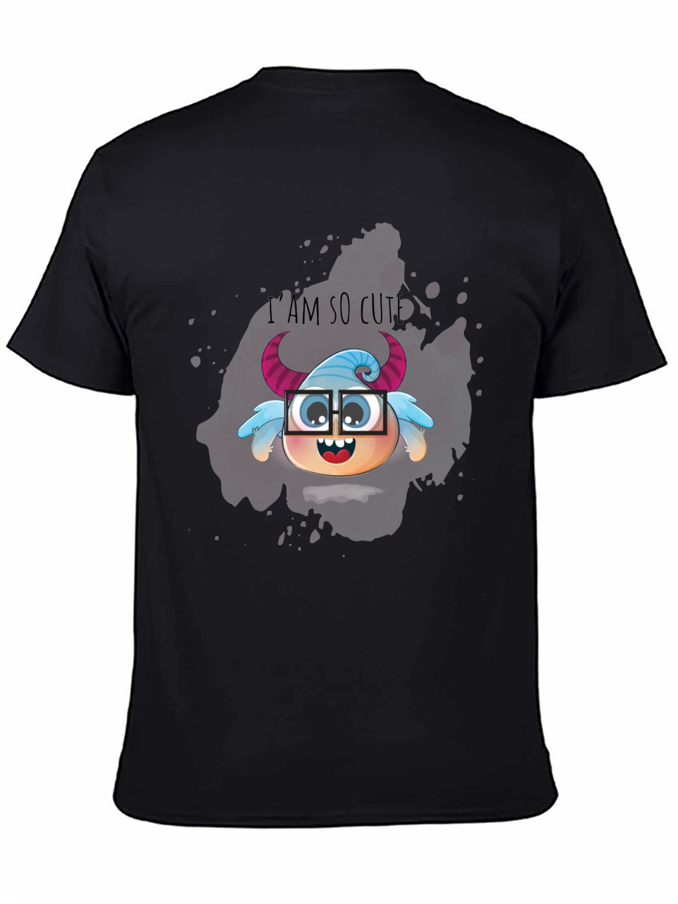 Cute Monster Graphic Tee - Unisex Black T-Shirt