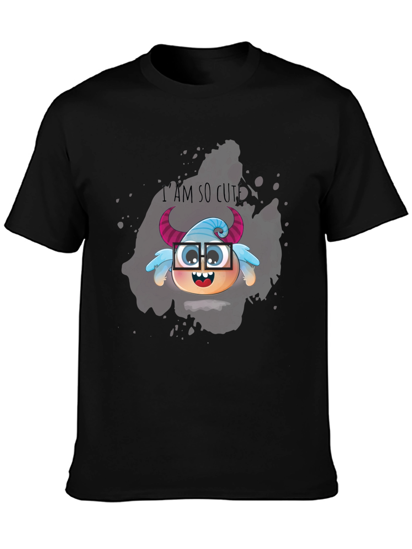 Cute Monster Graphic Tee - Unisex Black T-Shirt