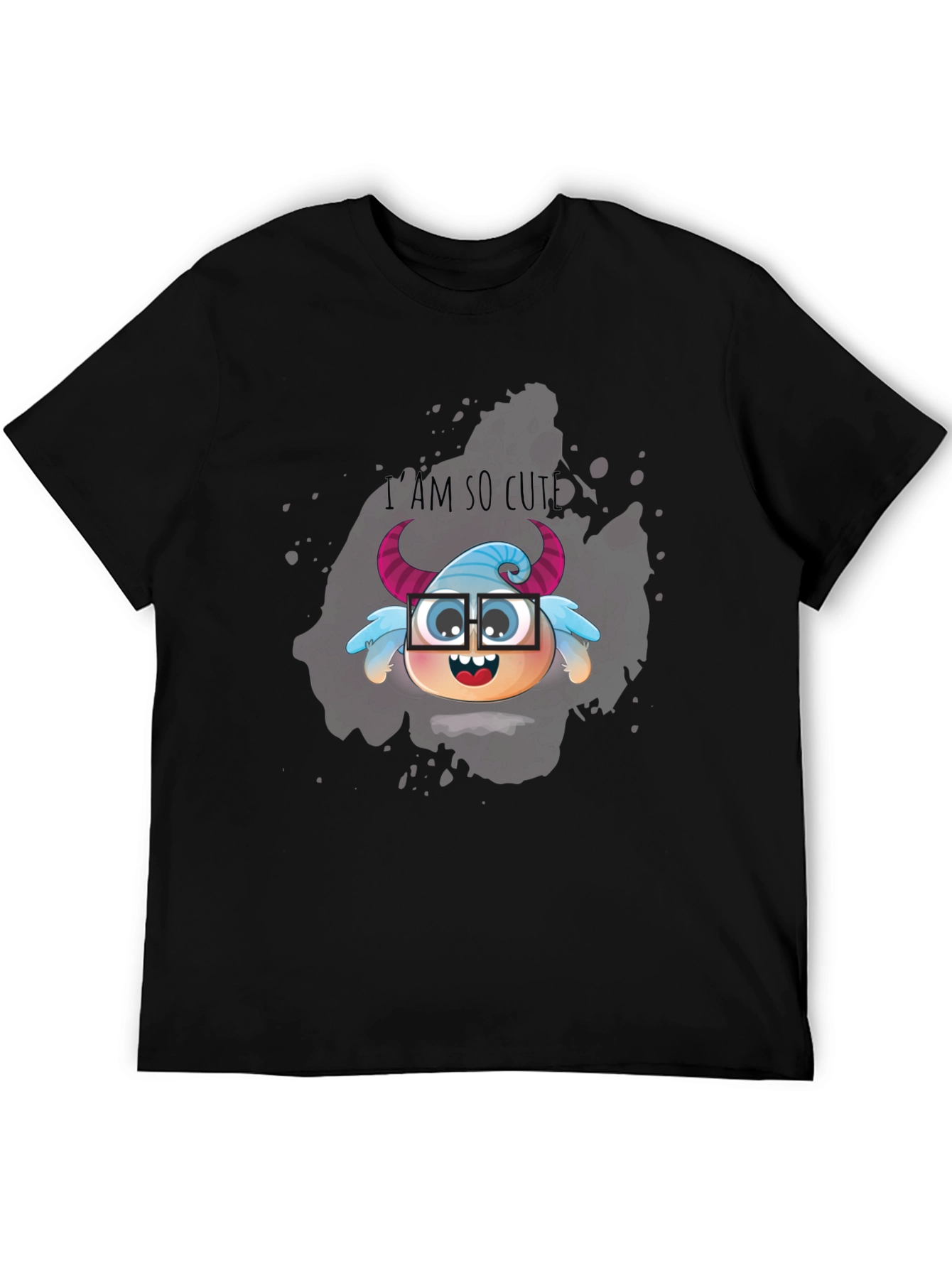 Cute Monster Graphic Tee - Unisex Black T-Shirt