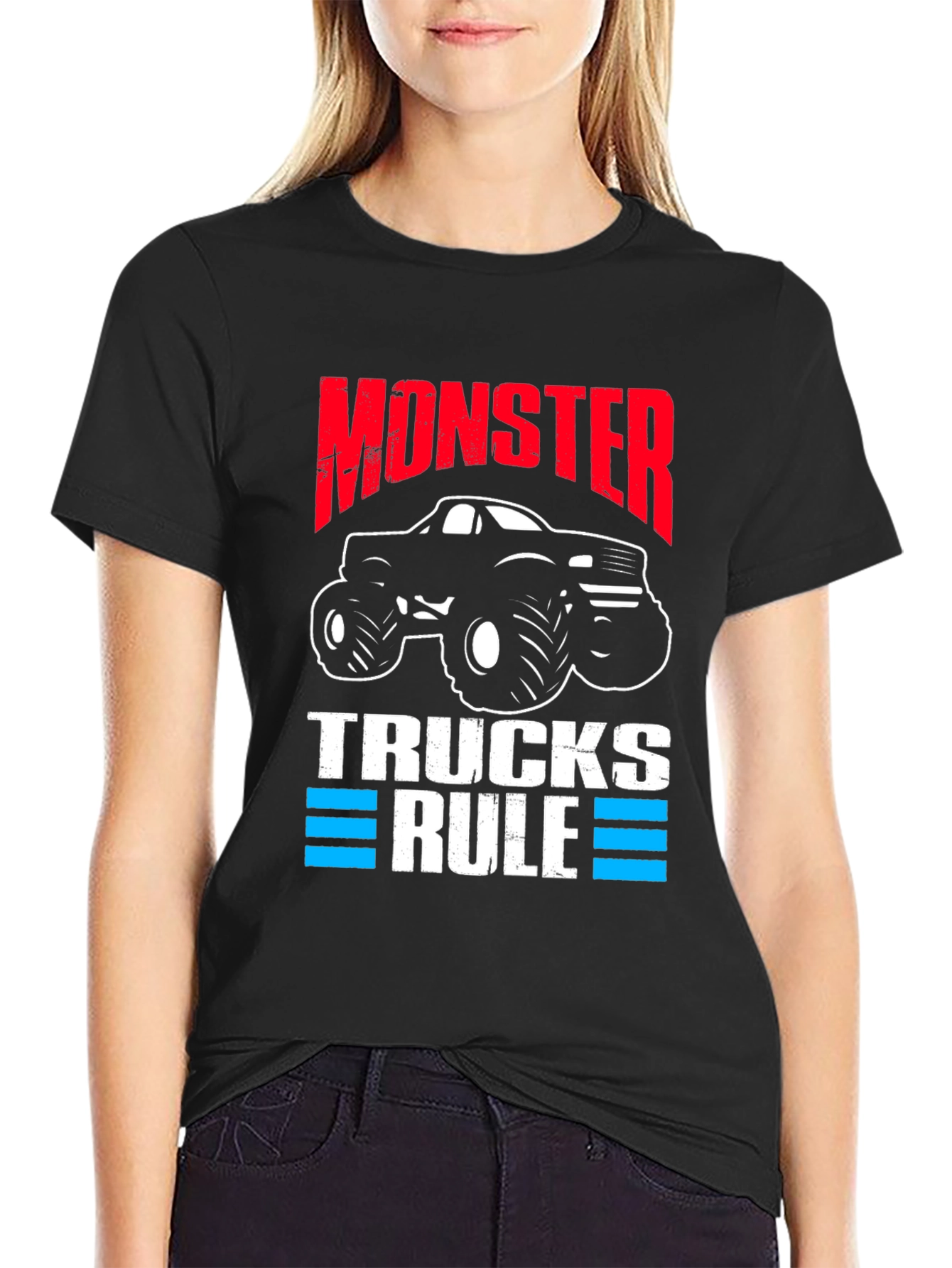 Monster Trucks Rule Black Graphic Tee