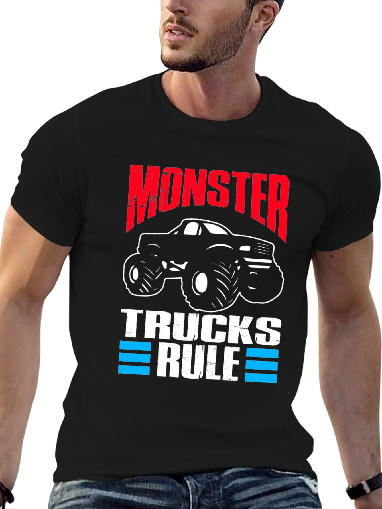 Monster Trucks Rule Black Graphic Tee