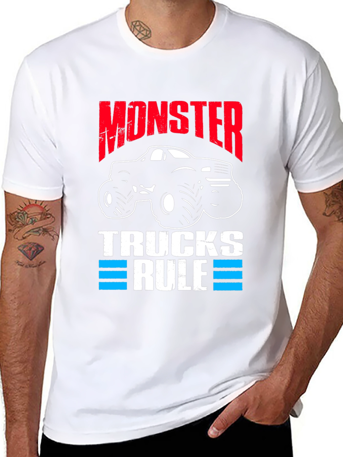 Monster Trucks Rule Black Graphic Tee