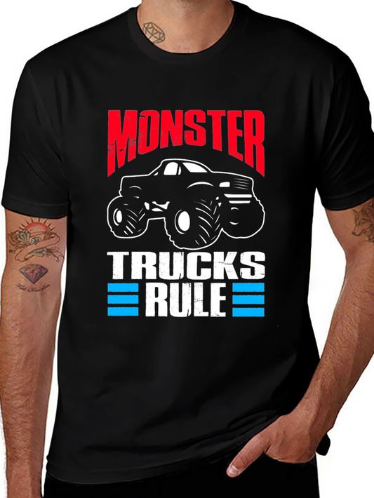 Monster Trucks Rule Black Graphic Tee