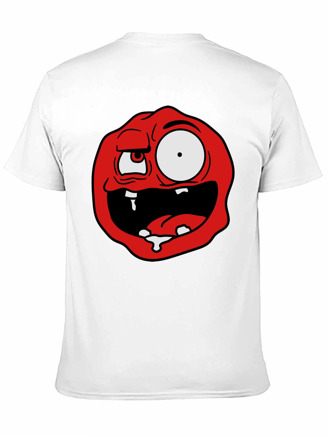 Cartoon Monster Graphic Tee - Black Cotton Blend