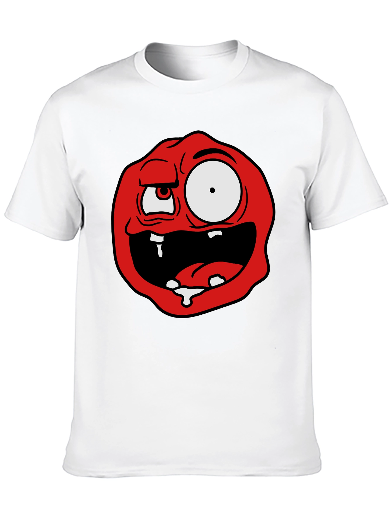 Cartoon Monster Graphic Tee - Black Cotton Blend