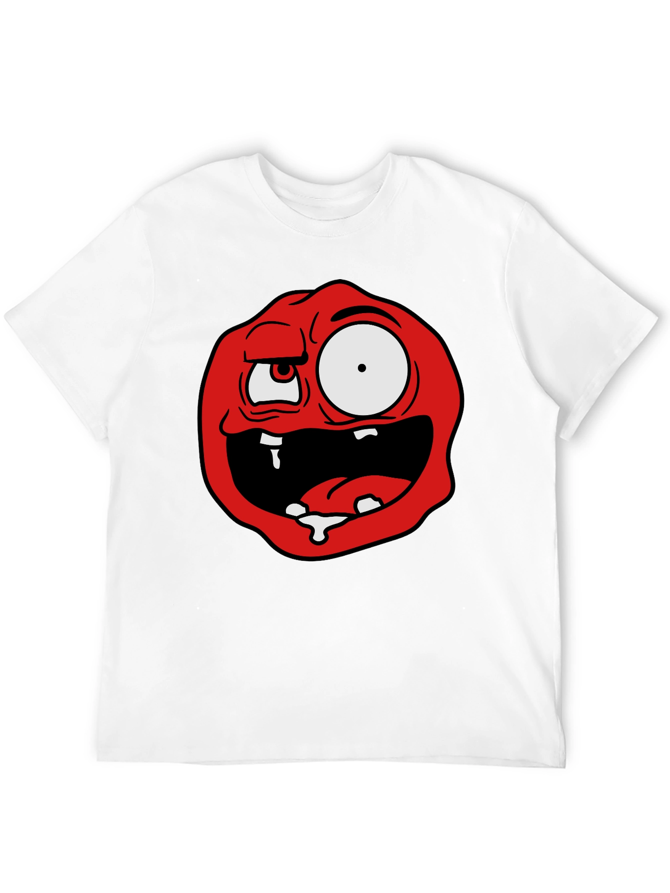 Cartoon Monster Graphic Tee - Black Cotton Blend