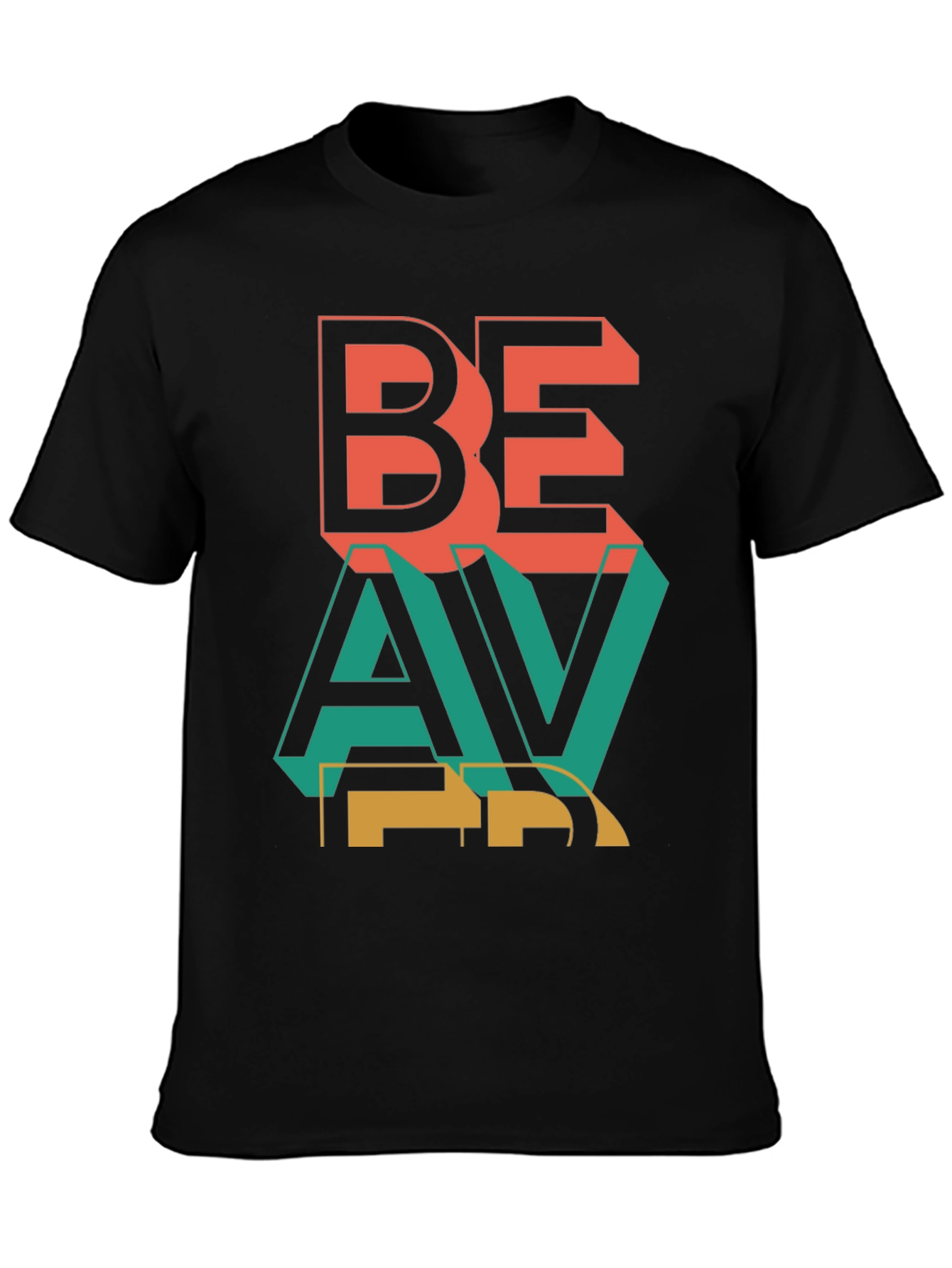 Retro Style Be Brave Graphic Black T-Shirt
