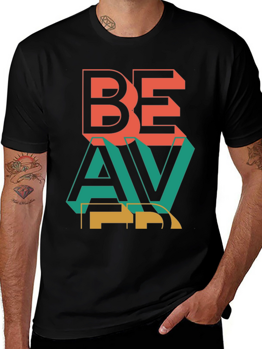 Retro Style Be Brave Graphic Black T-Shirt