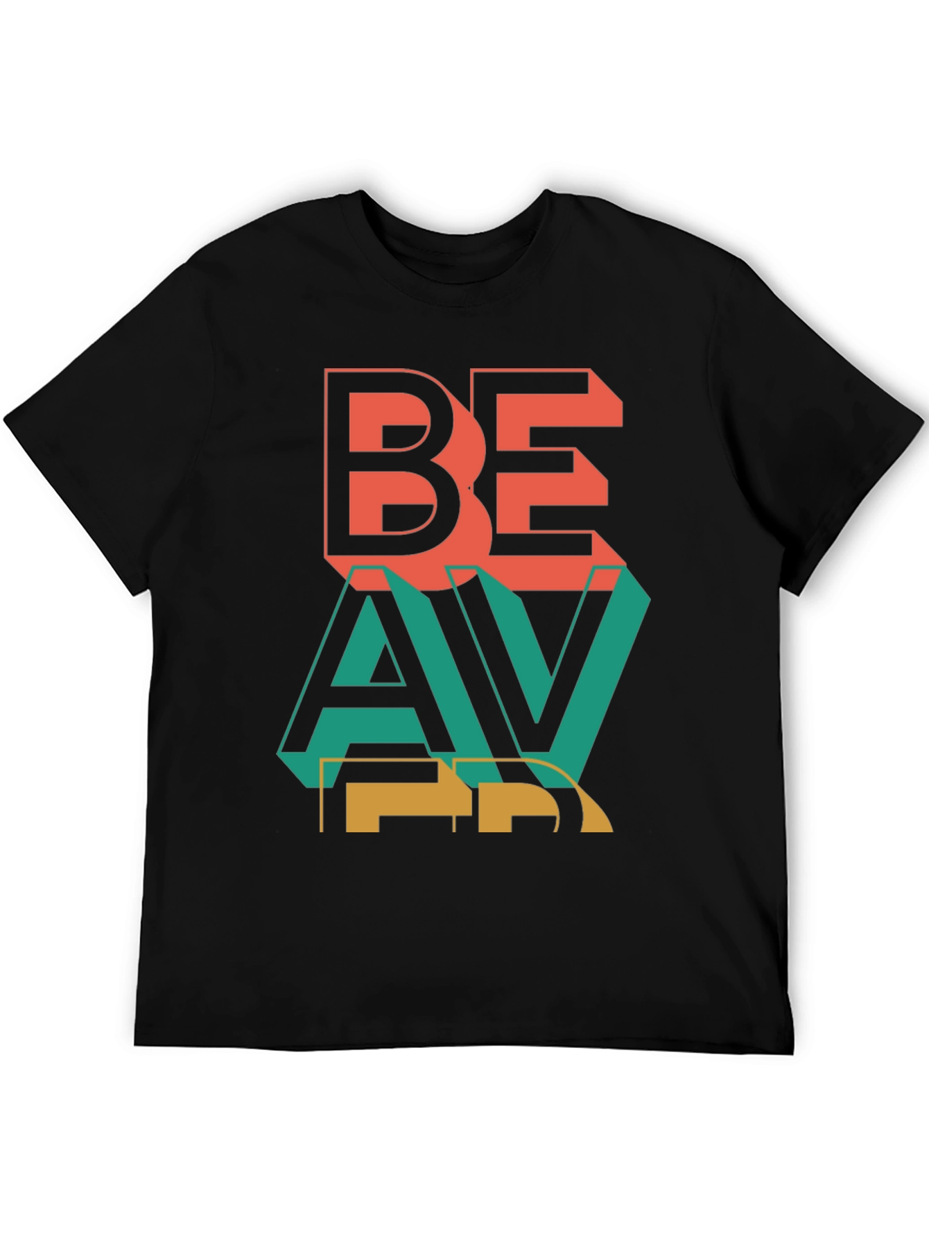 Retro Style Be Brave Graphic Black T-Shirt