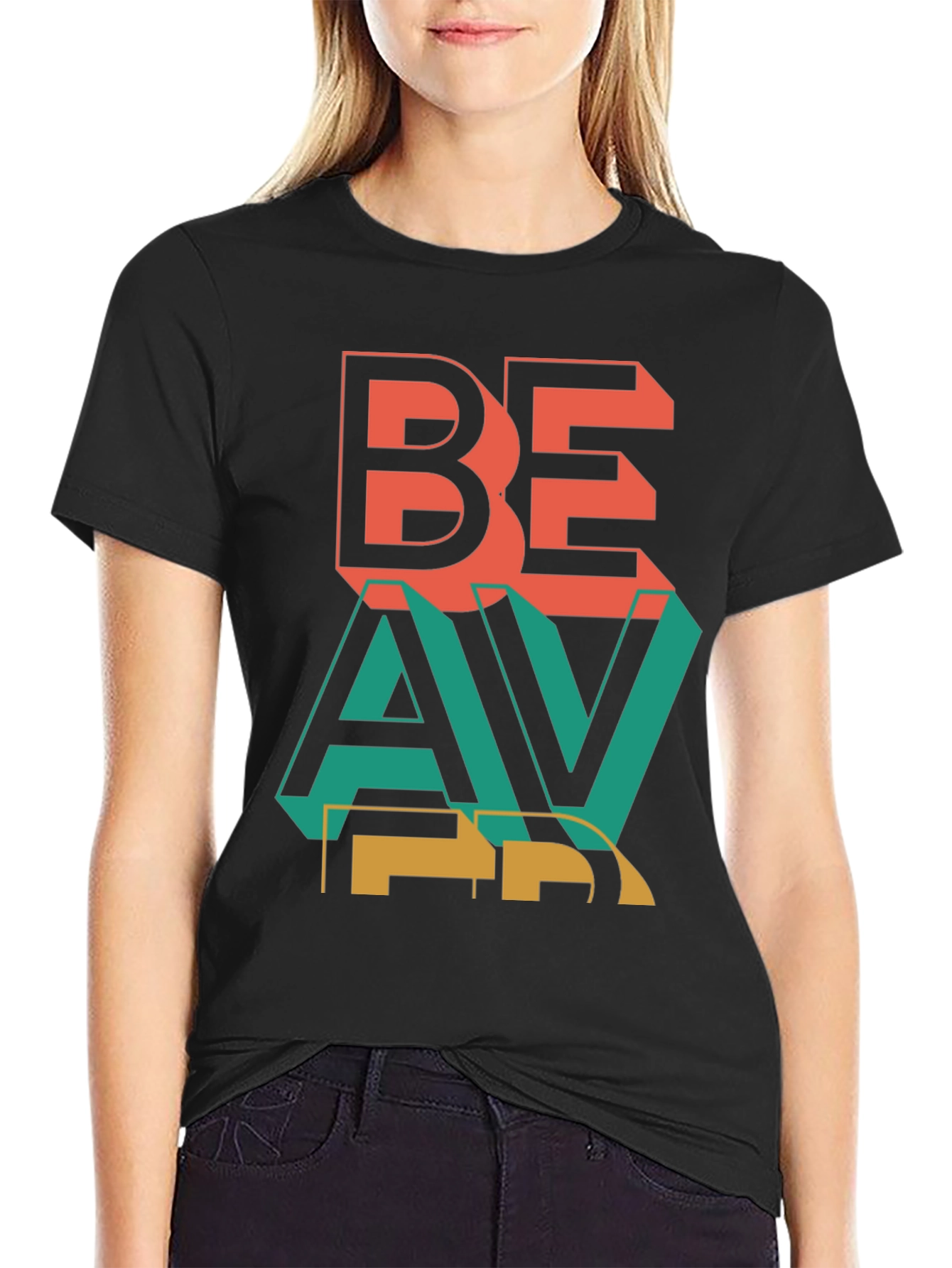 Retro Style Be Brave Graphic Black T-Shirt