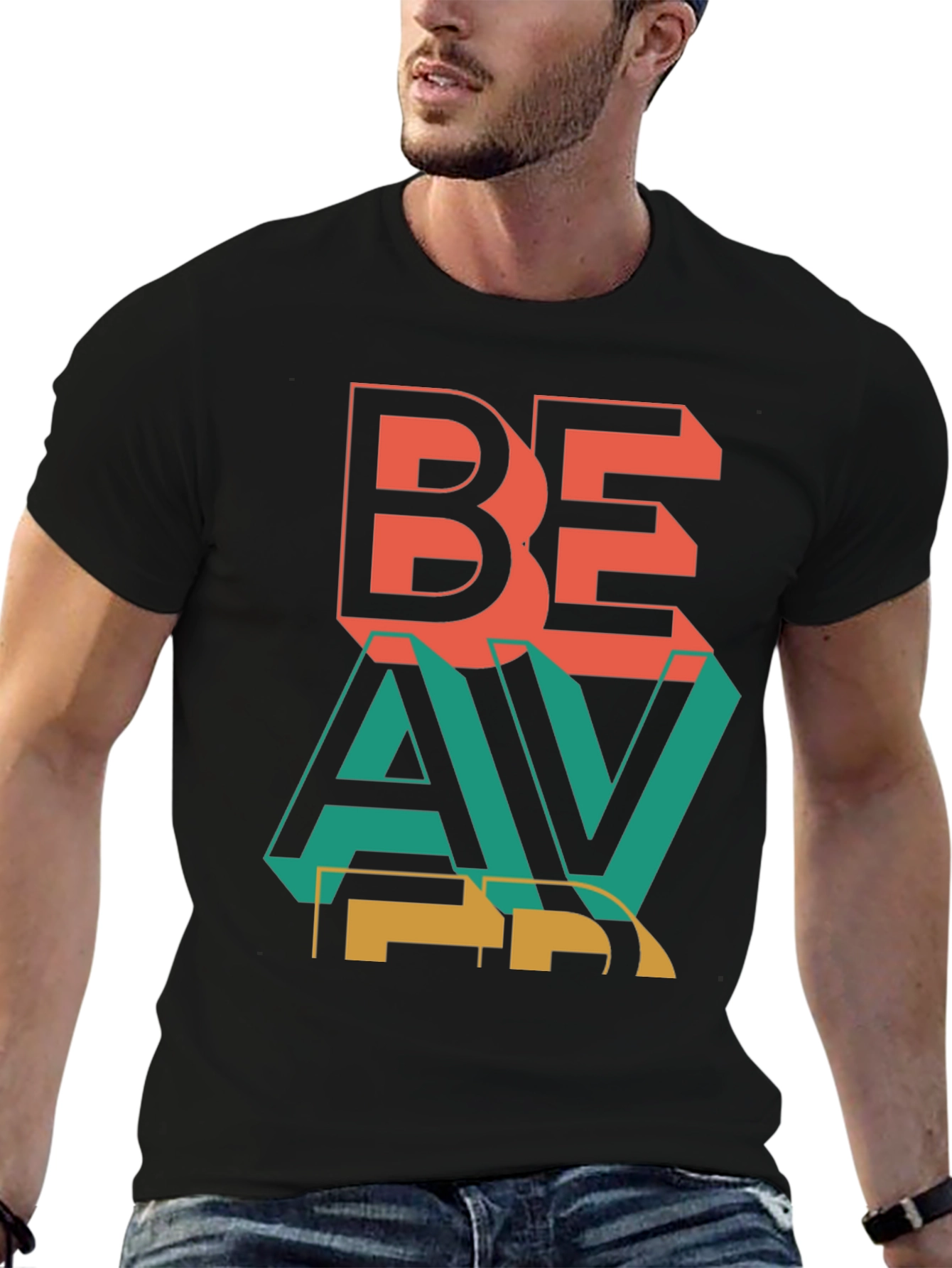 Retro Style Be Brave Graphic Black T-Shirt