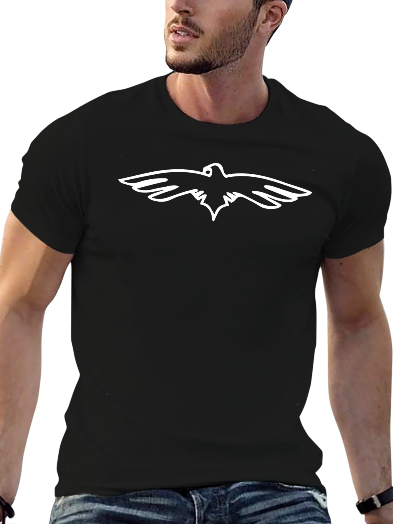 Bold Eagle Graphic Tee - Stylish Black Cotton T-Shirt