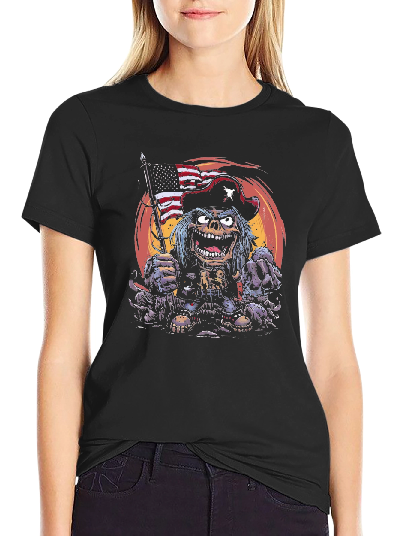 Patriotic Zombie Pirate T-Shirt