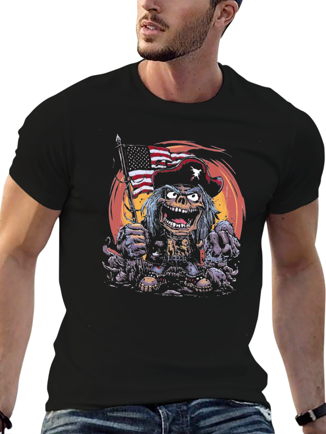 Patriotic Zombie Pirate T-Shirt