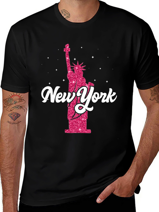 New York Statue of Liberty Glitter T-Shirt
