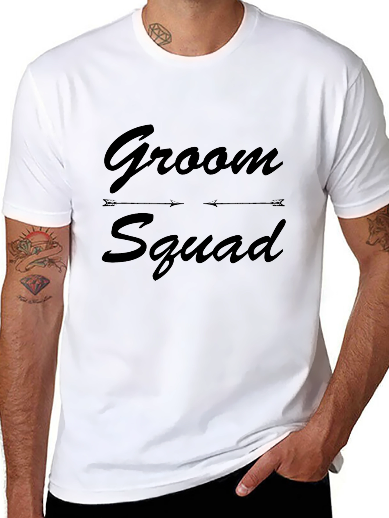 Groom Squad Black Crew Neck T-Shirt