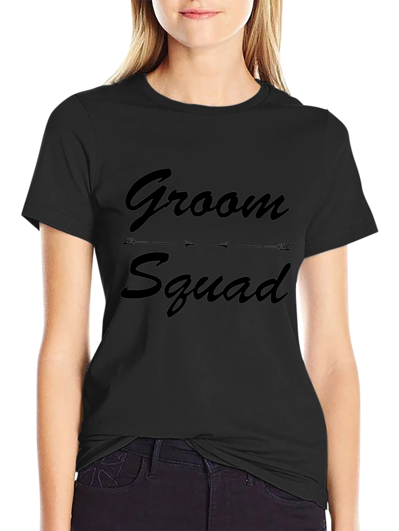 Groom Squad Black Crew Neck T-Shirt