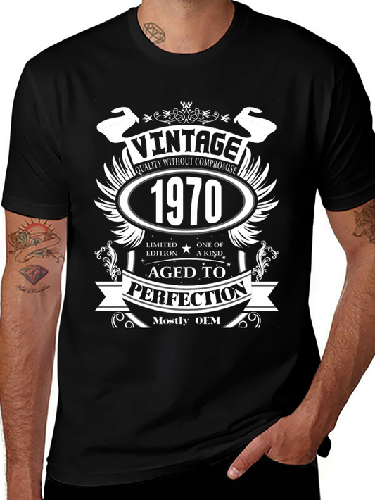 Vintage 1970 Aged to Perfection Black T-Shirt