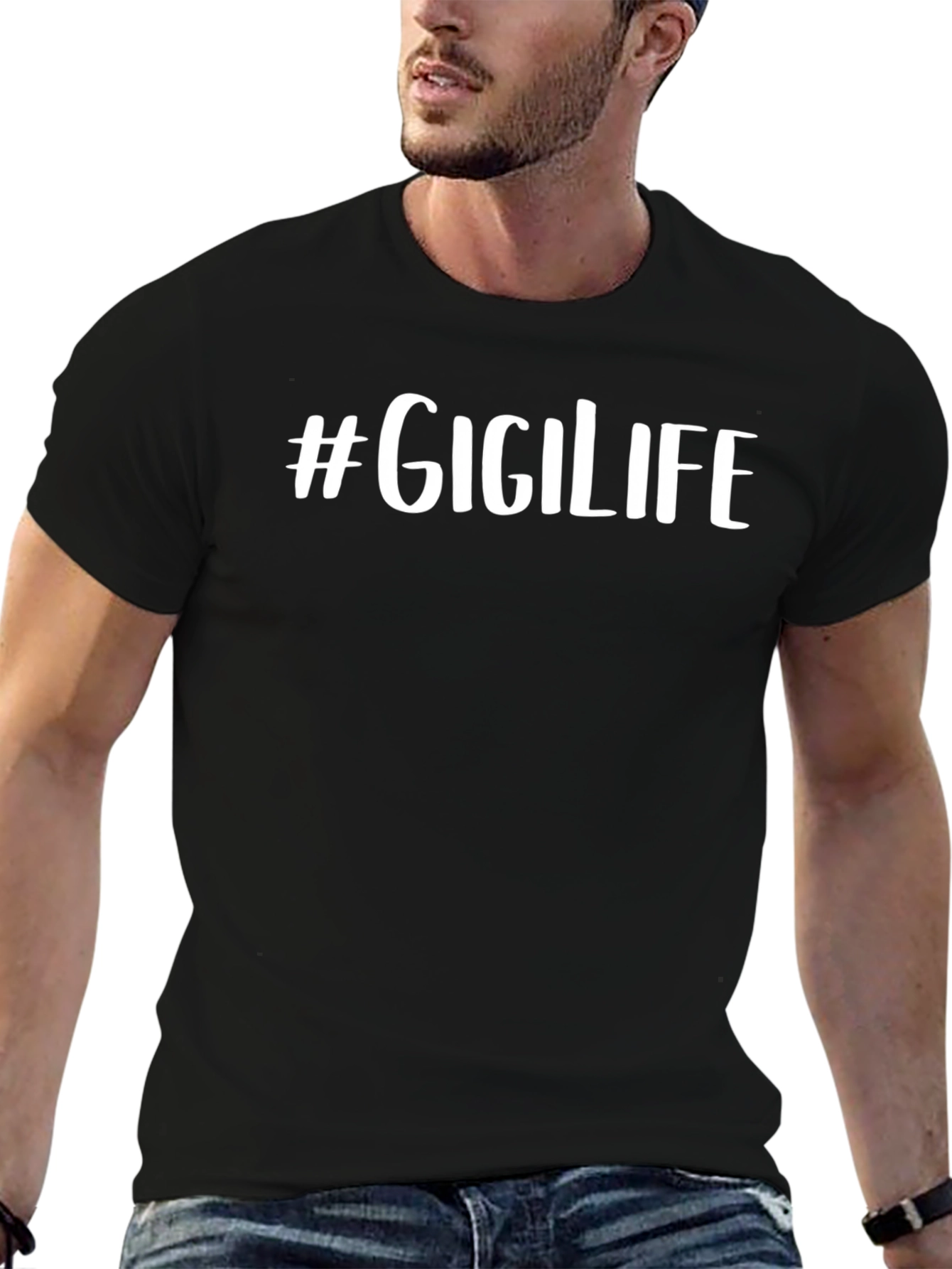 #Gigilife Black Graphic Tee - Comfort Fit
