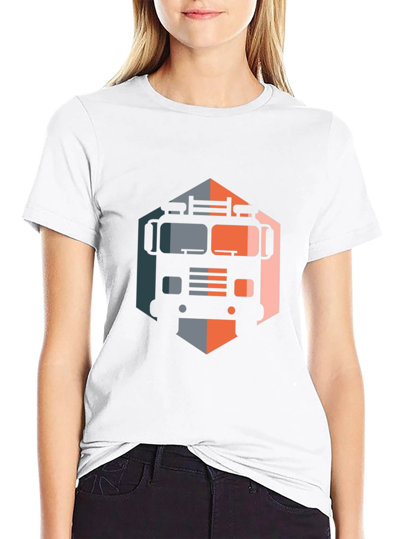 Truck Graphic Tee - Unique Hexagon Design