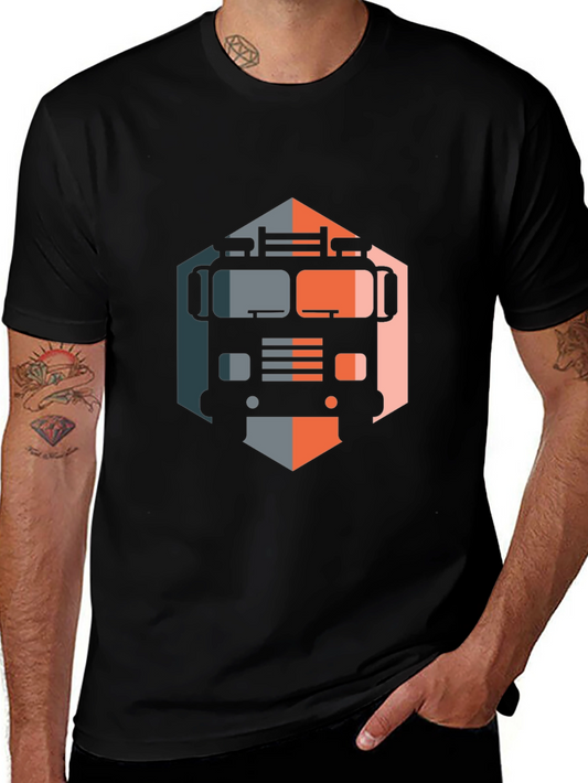 Truck Graphic Tee - Unique Hexagon Design