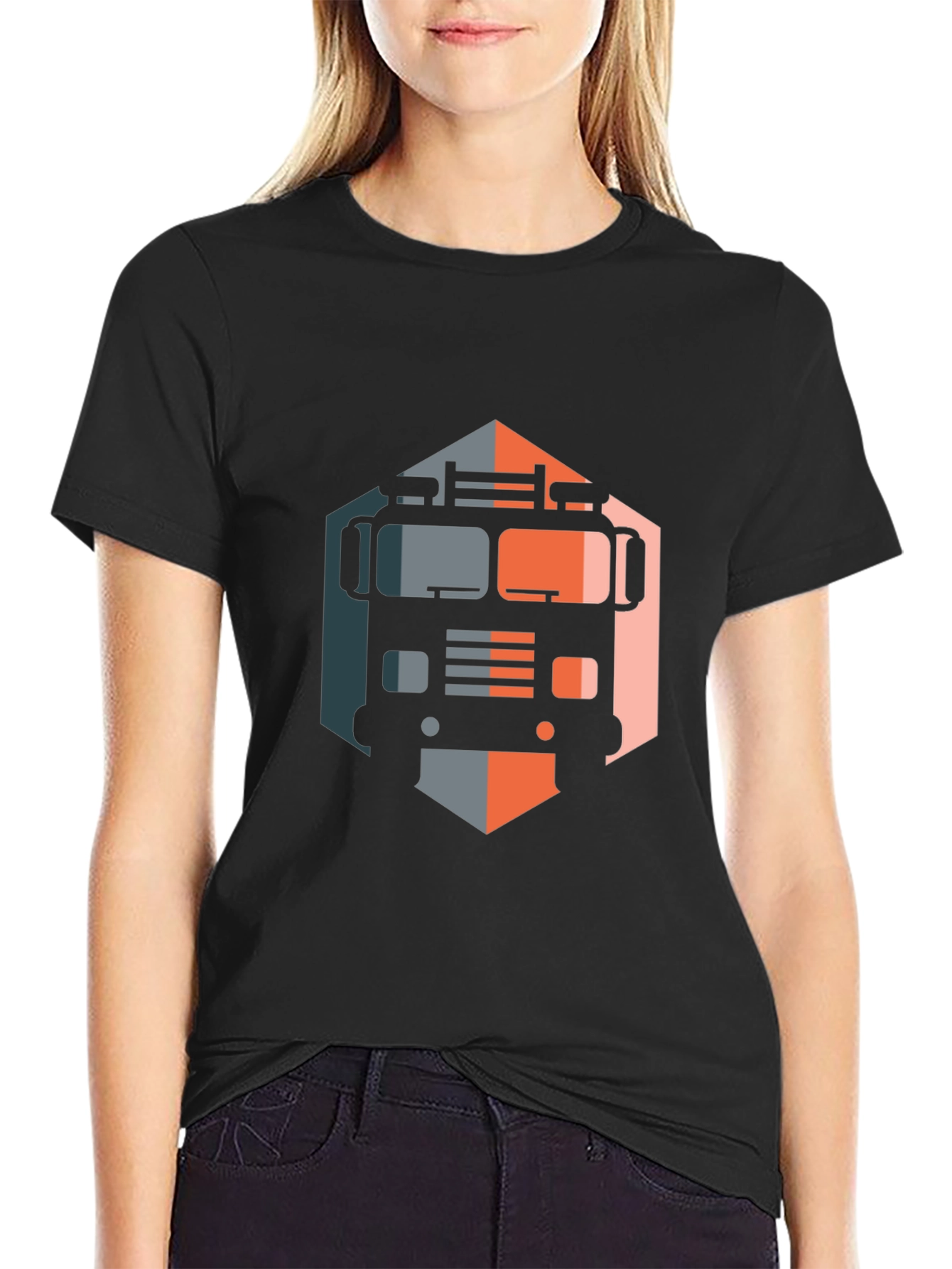 Truck Graphic Tee - Unique Hexagon Design