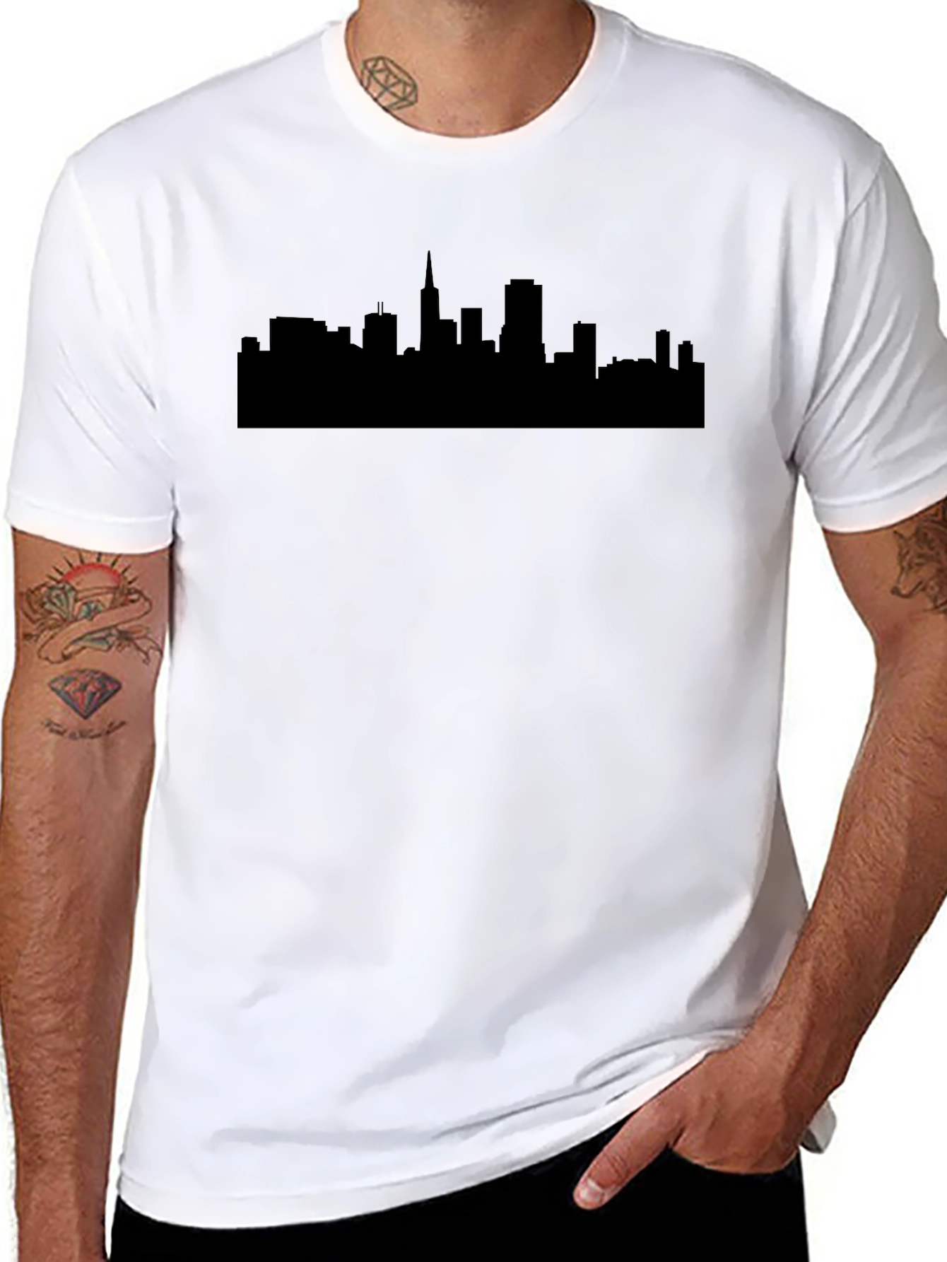 City Skyline Graphic T-Shirt - Classic Crew Neck