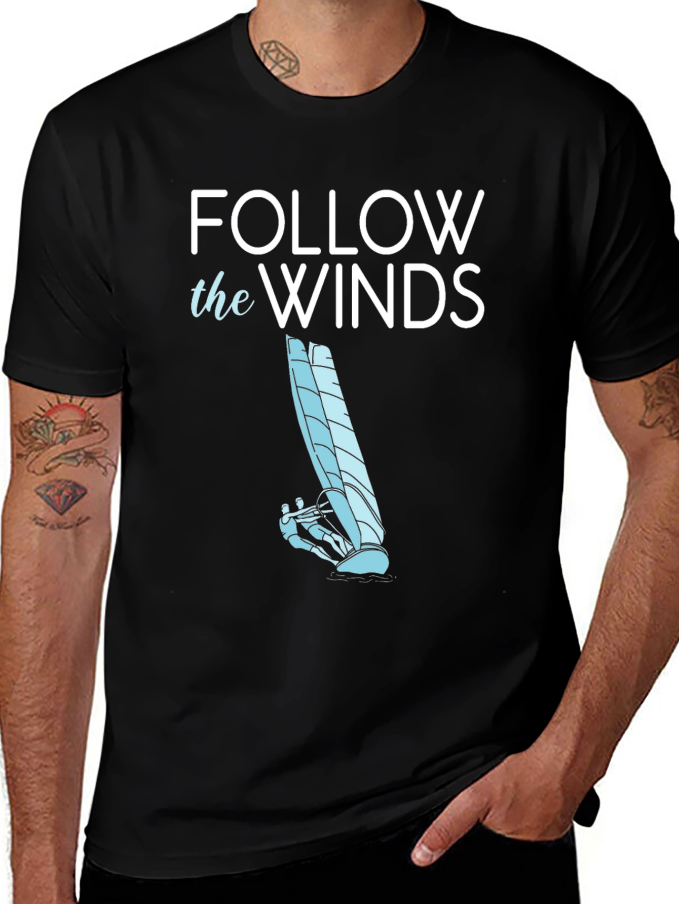 Follow the Winds Tee - Windsurfing Graphic