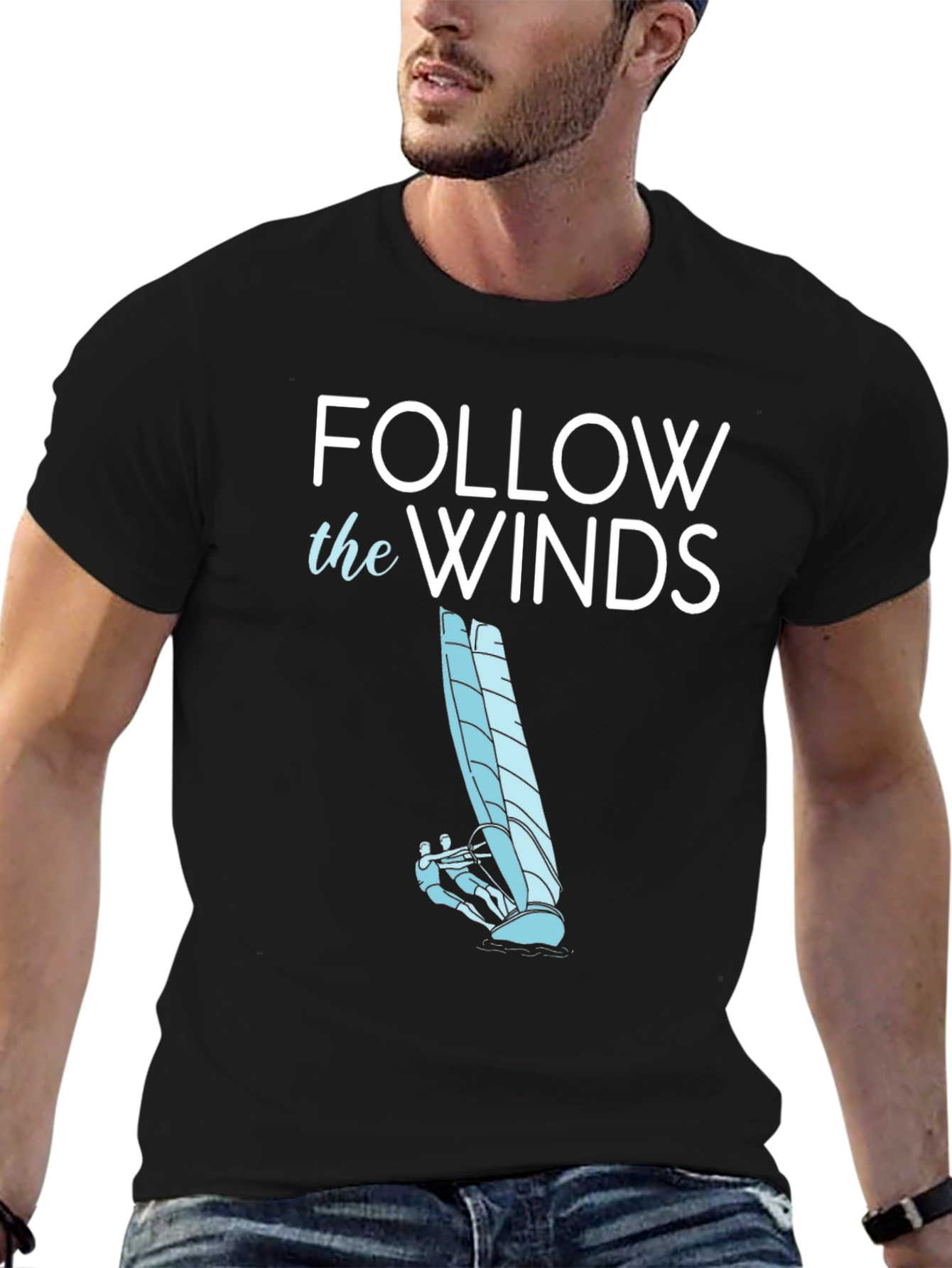 Follow the Winds Tee - Windsurfing Graphic