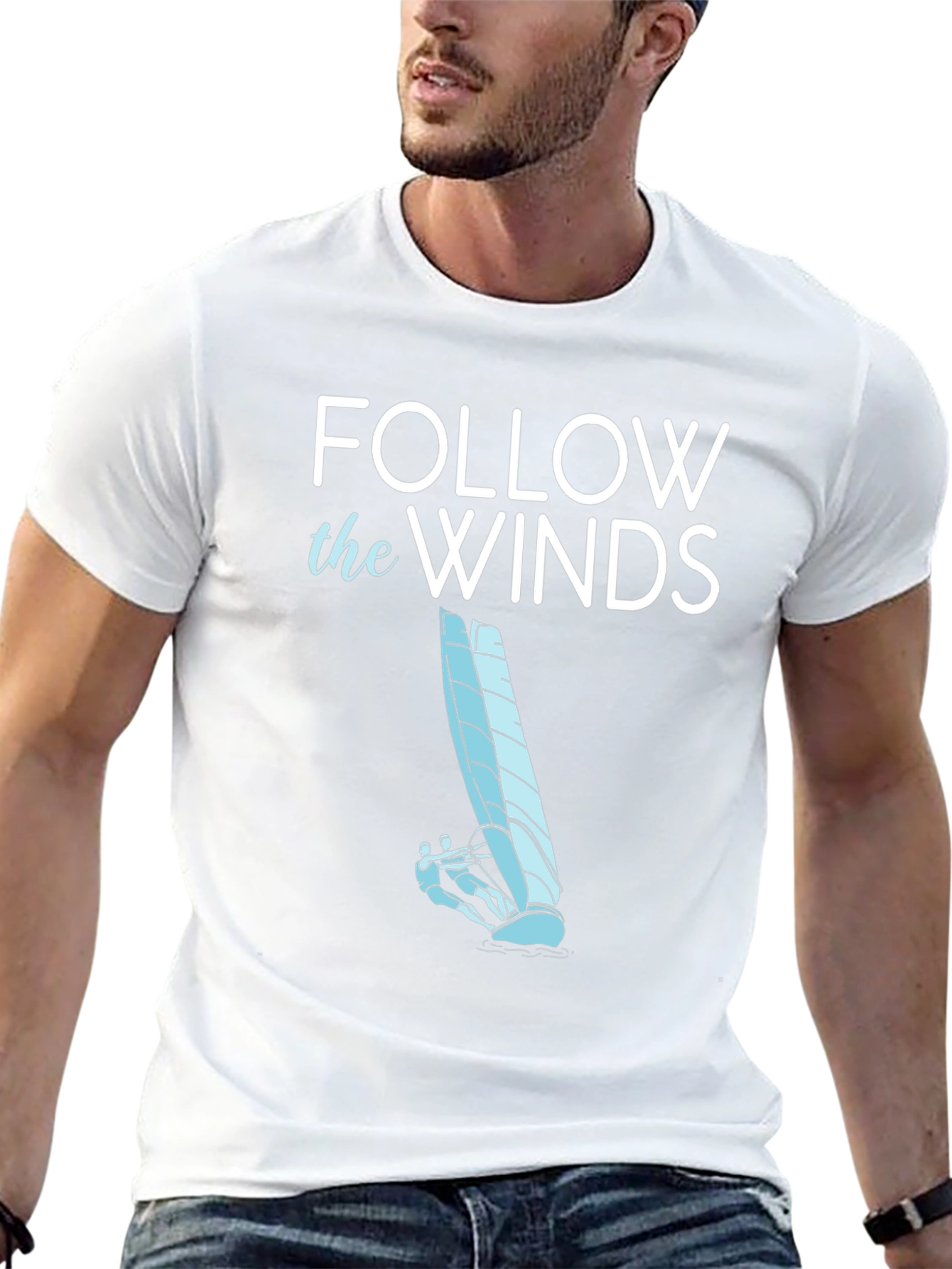 Follow the Winds Tee - Windsurfing Graphic
