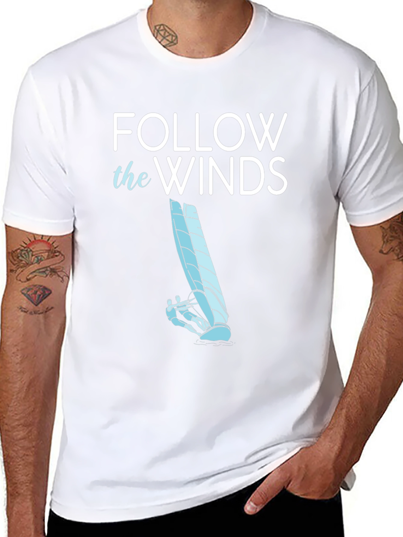 Follow the Winds Tee - Windsurfing Graphic