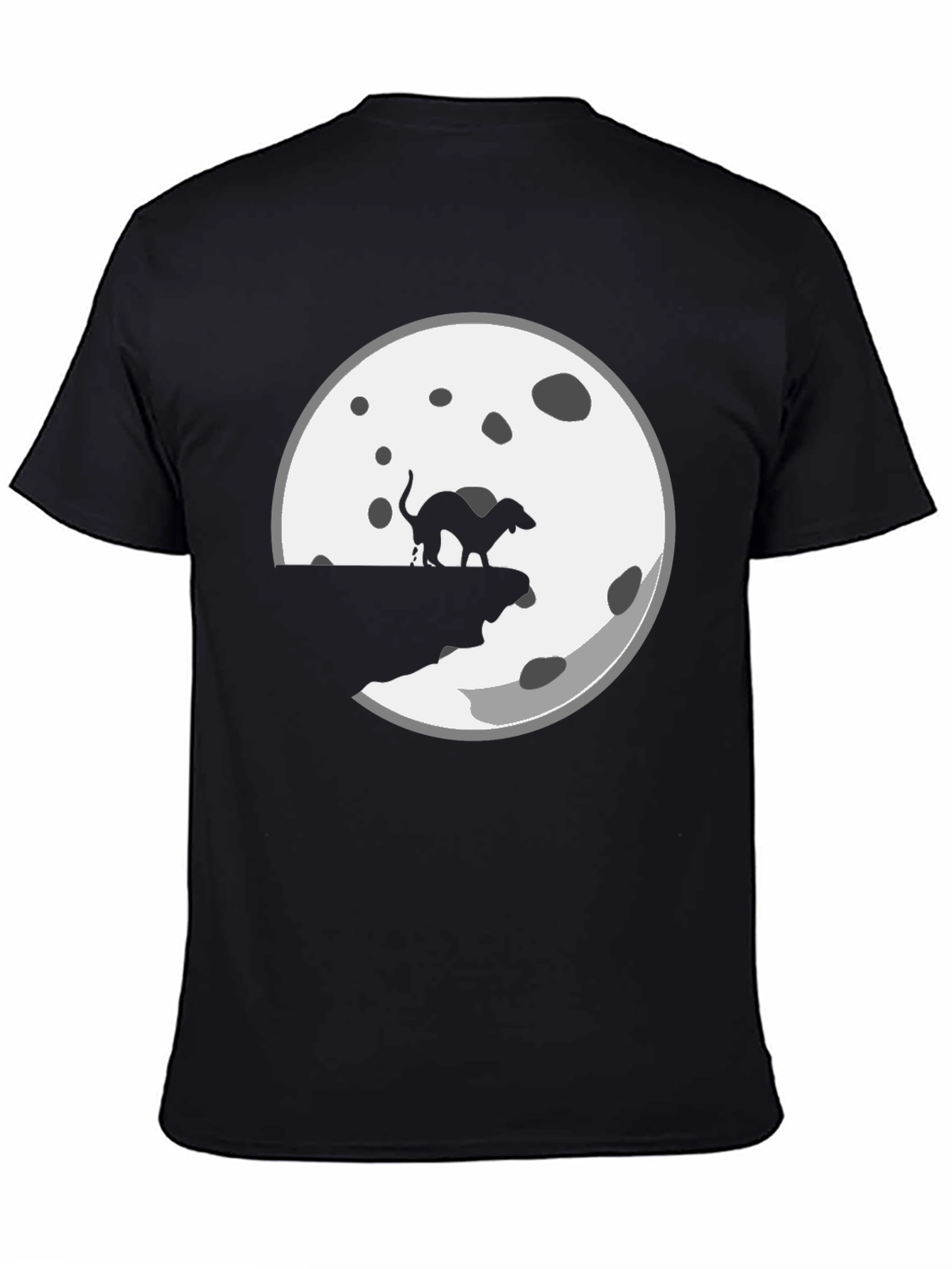 Funny Dog Mooning Mens Black T-Shirt