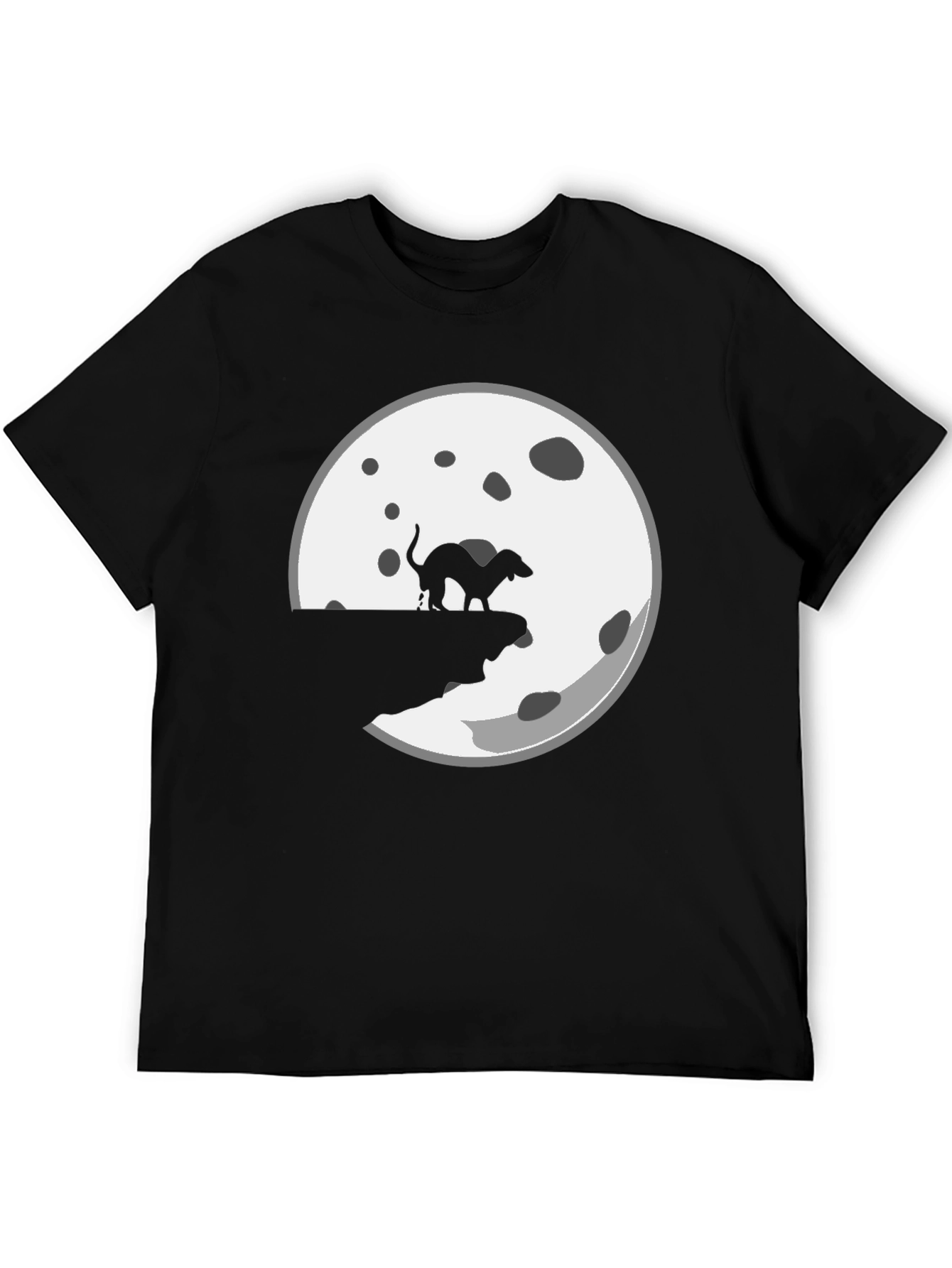 Funny Dog Mooning Mens Black T-Shirt