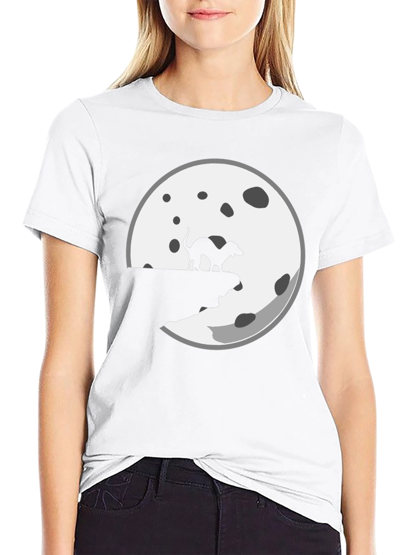 Funny Dog Mooning Mens Black T-Shirt