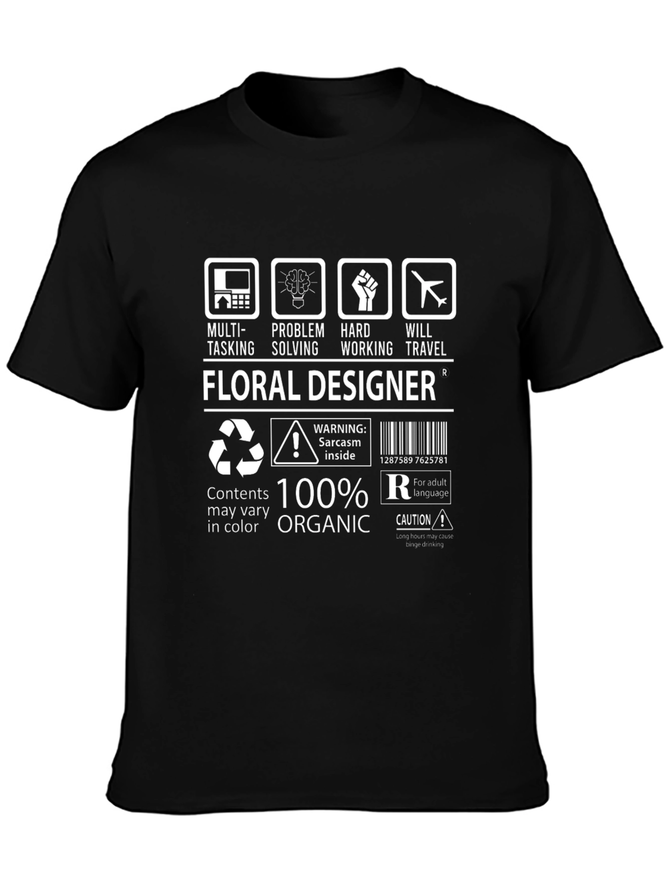 Floral Designer T-Shirt - 100% Organic