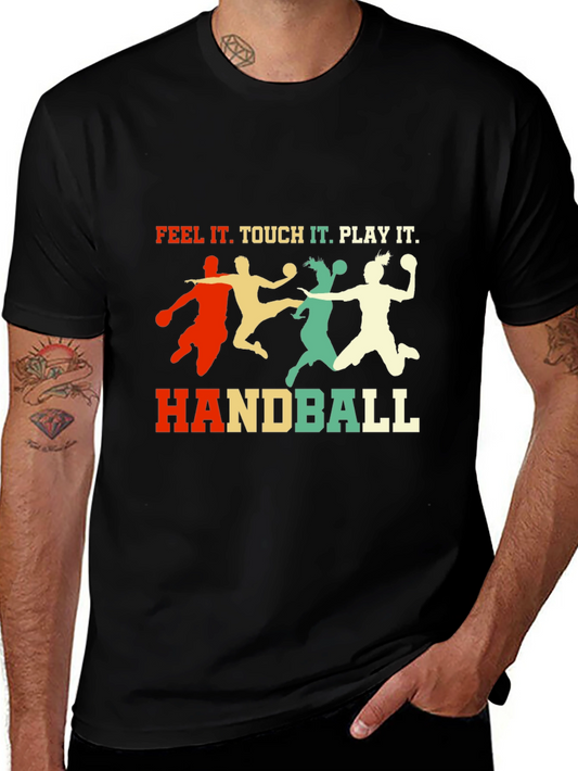 Retro Handball T-Shirt - Feel It Touch It Play It