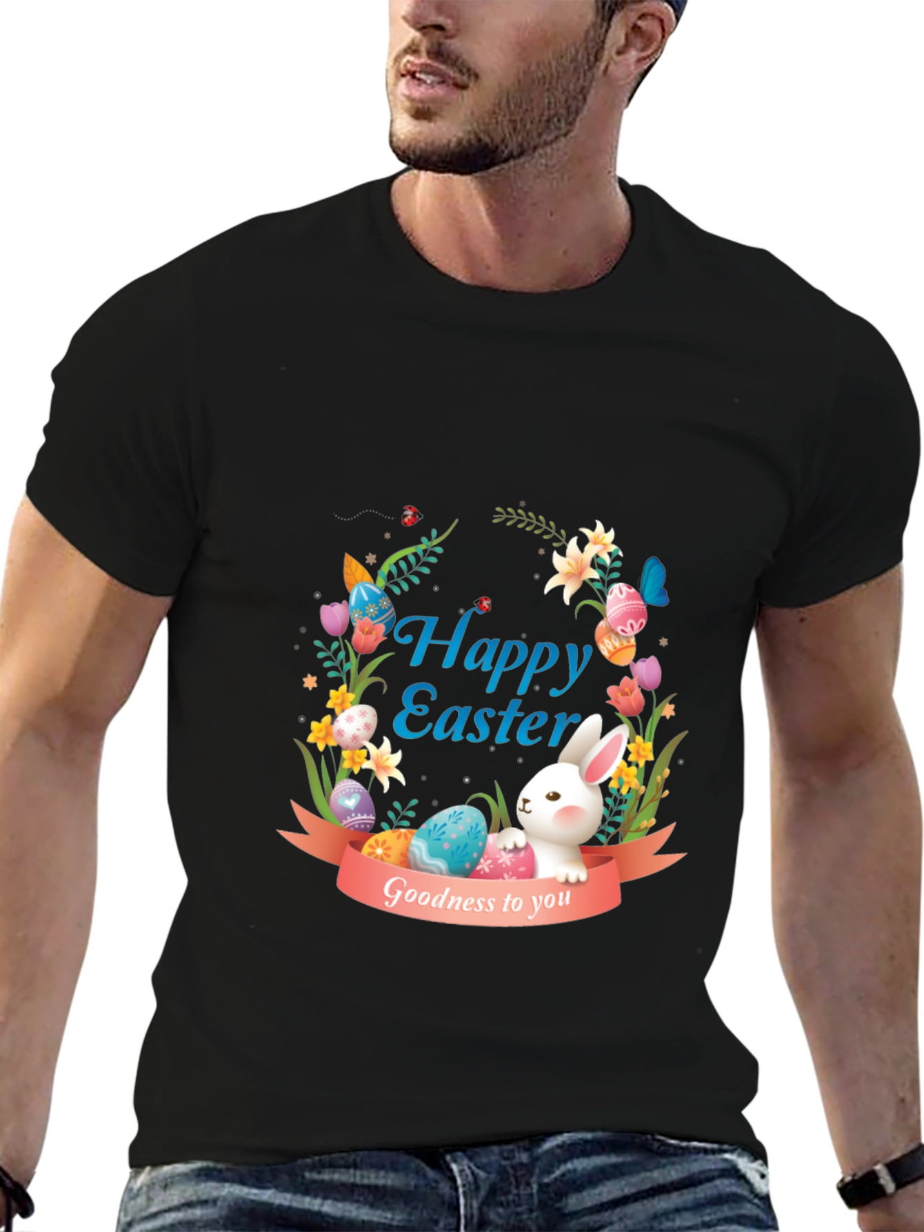 Happy Easter Bunny Graphic Tee - Holiday Apparel