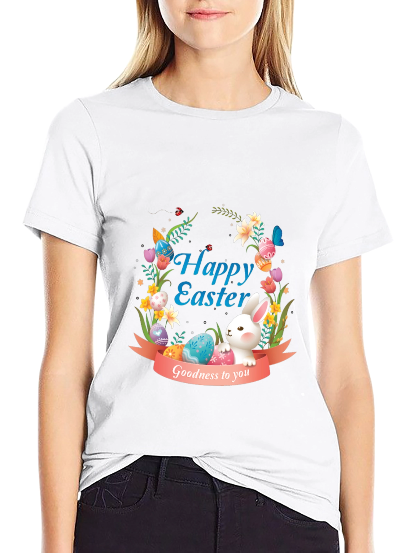 Happy Easter Bunny Graphic Tee - Holiday Apparel