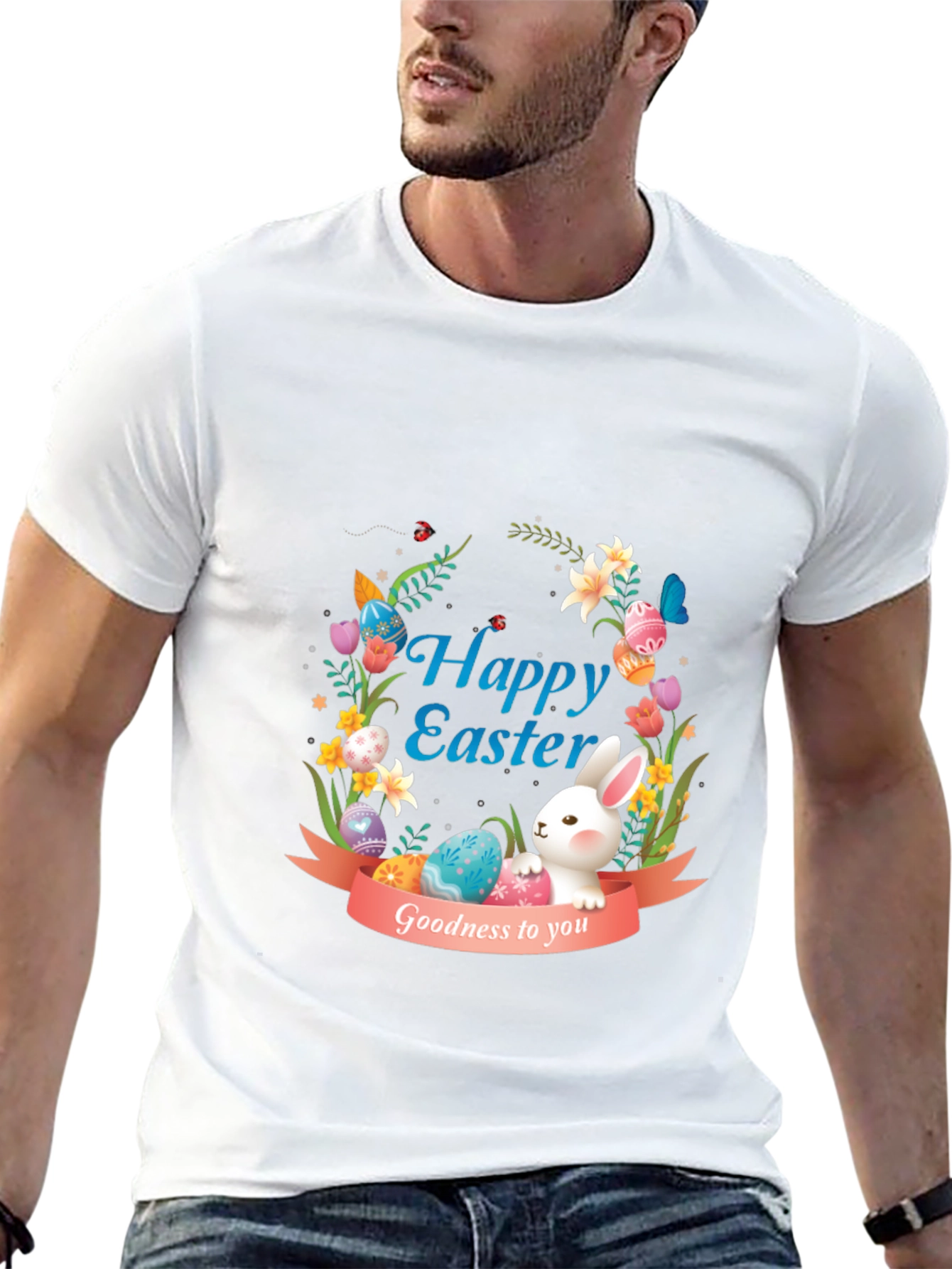 Happy Easter Bunny Graphic Tee - Holiday Apparel