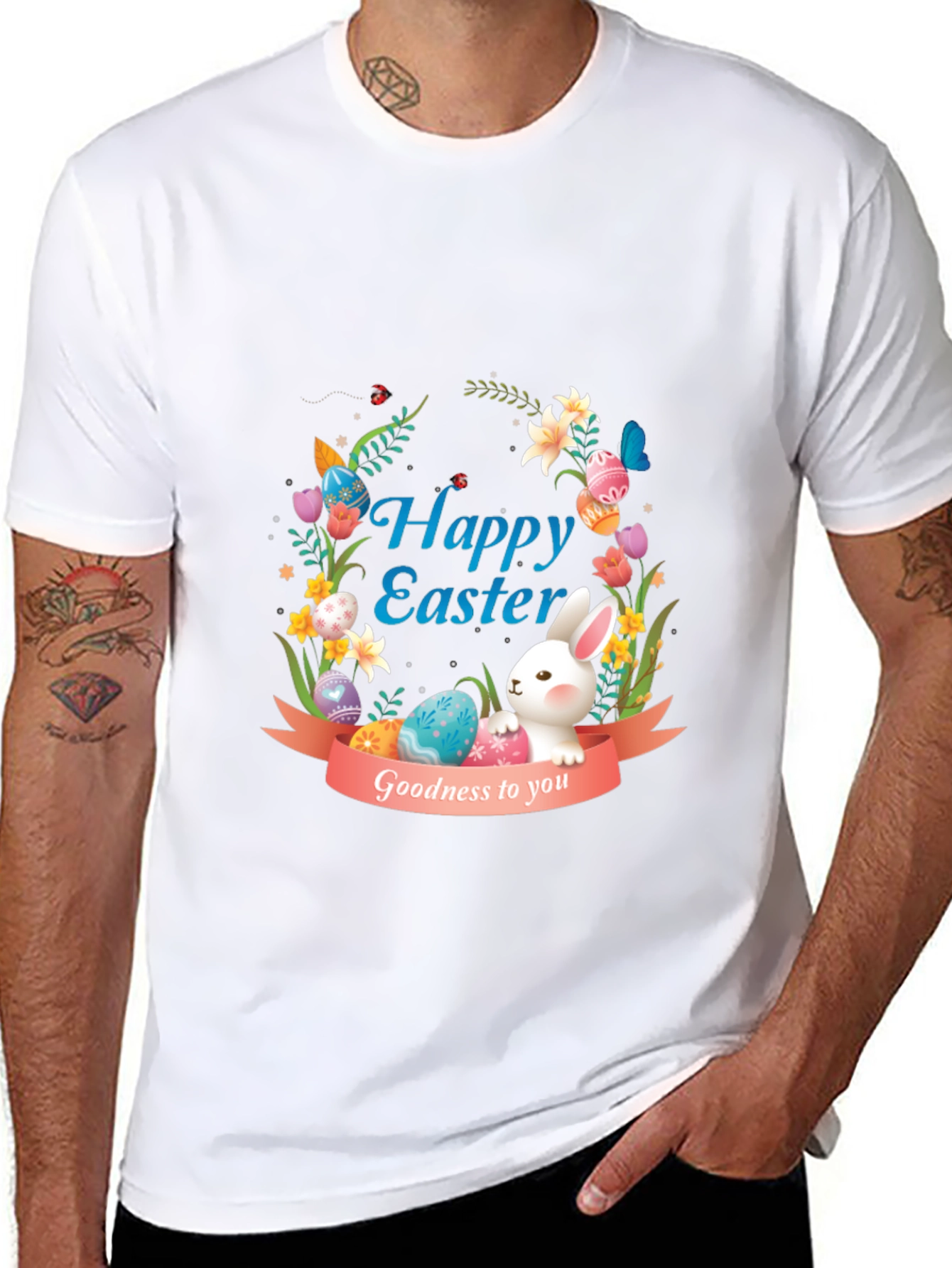 Happy Easter Bunny Graphic Tee - Holiday Apparel