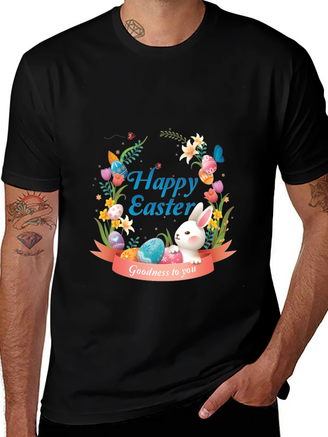 Happy Easter Bunny Graphic Tee - Holiday Apparel