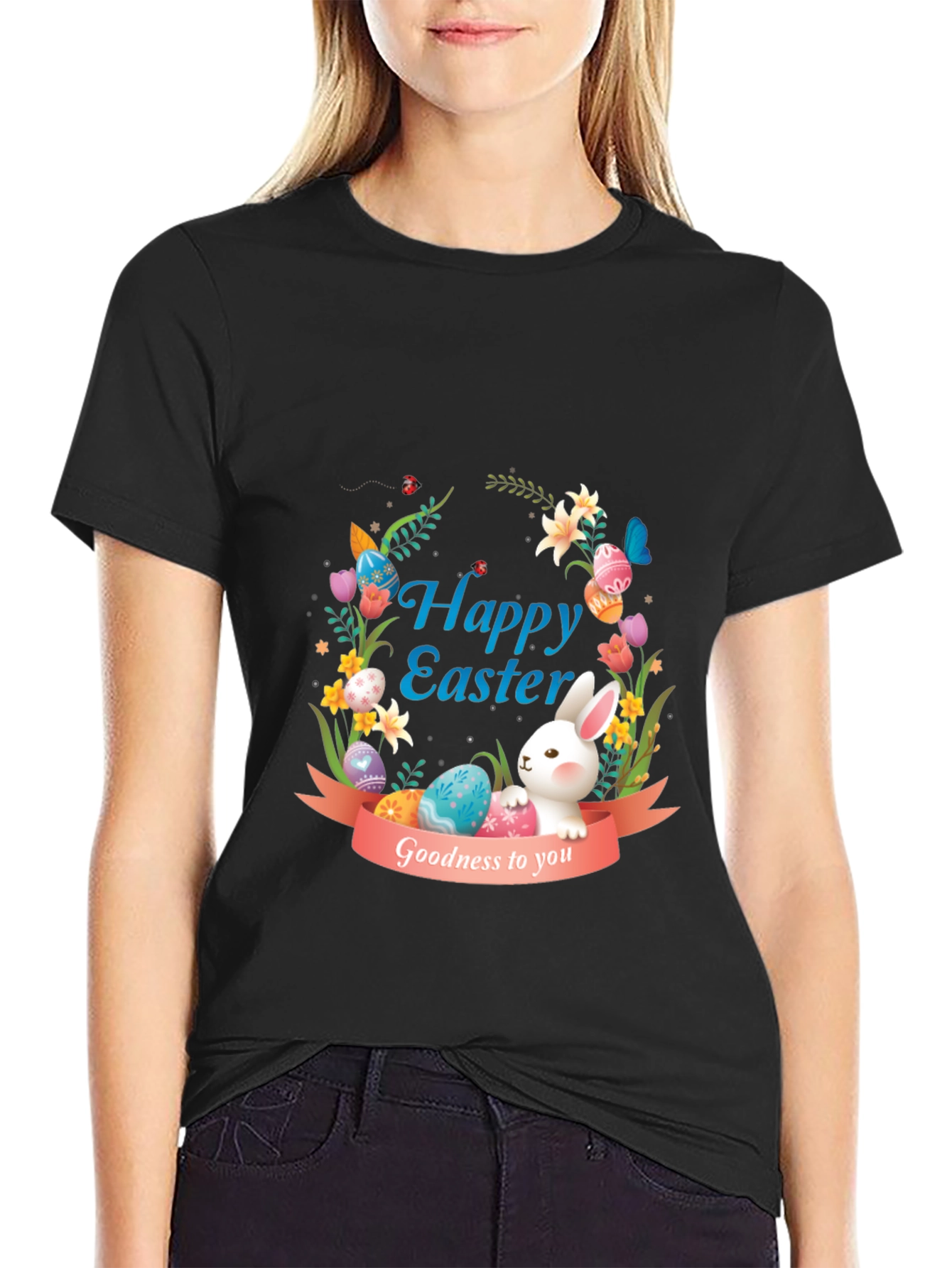 Happy Easter Bunny Graphic Tee - Holiday Apparel