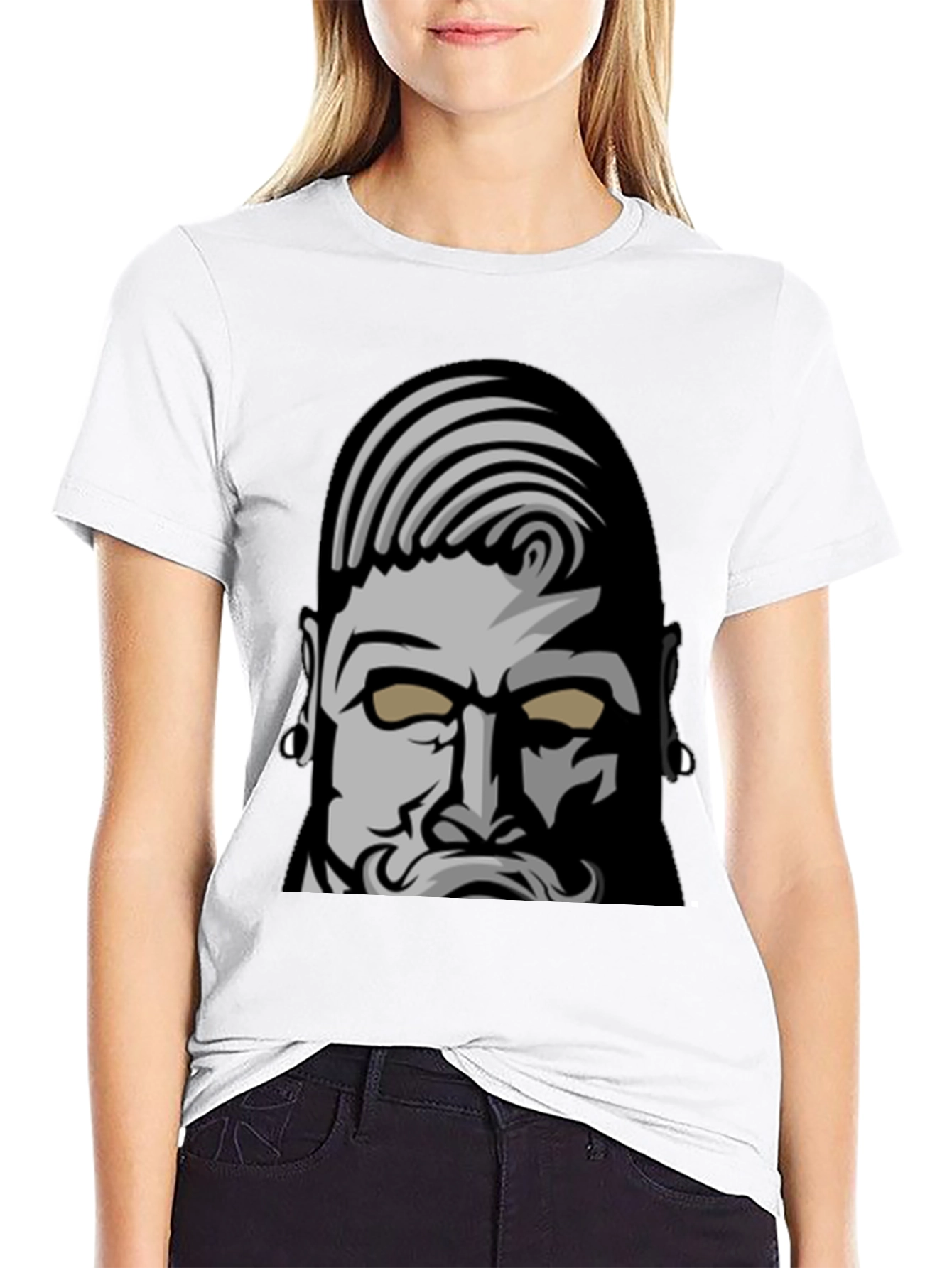 Bold Graphic Tee: Bearded Man Design