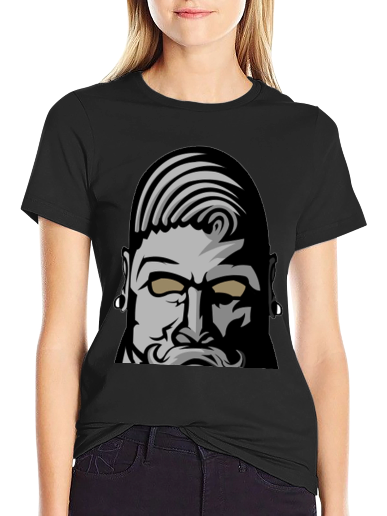 Bold Graphic Tee: Bearded Man Design