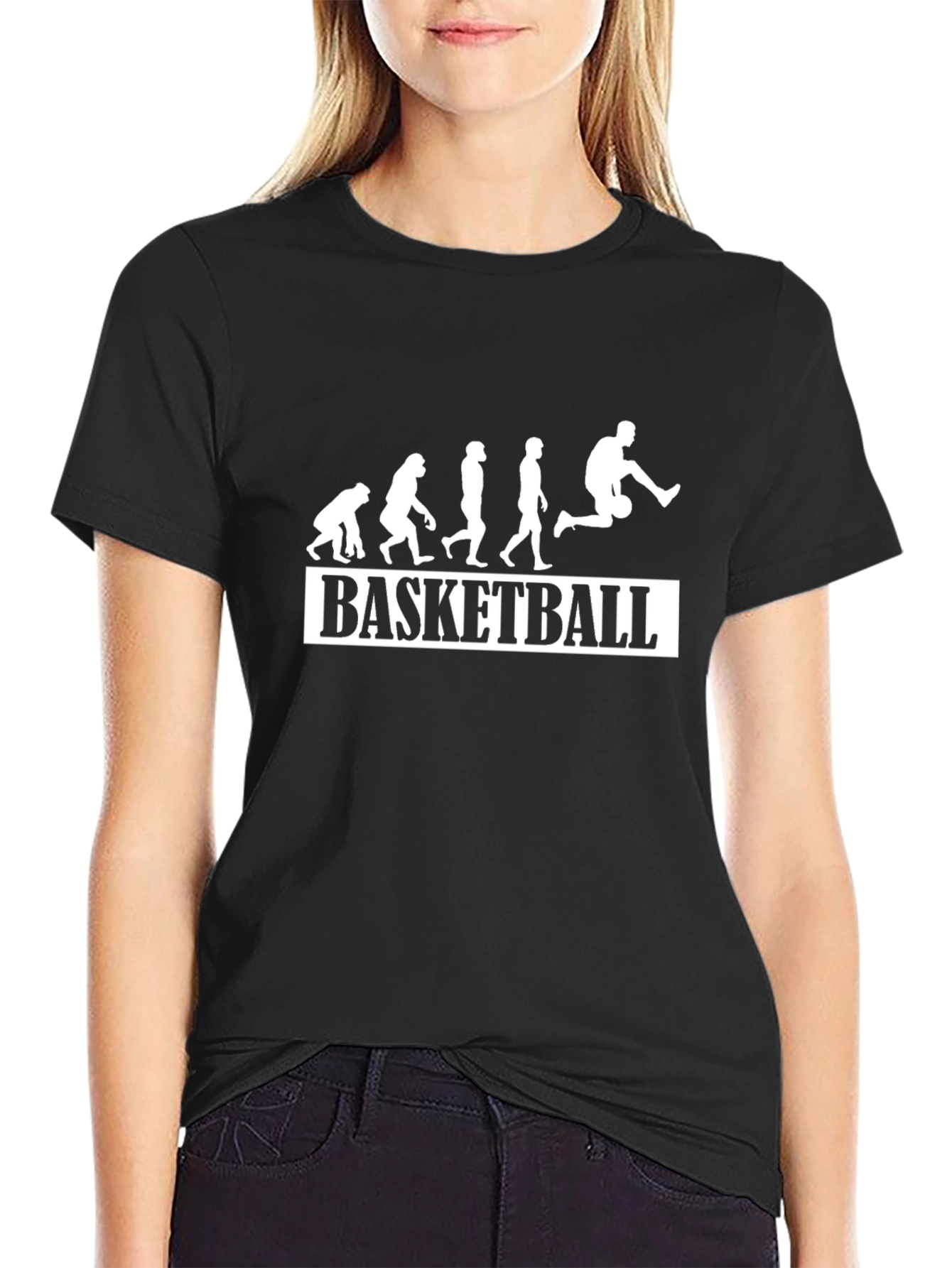 Basketball Evolution T-Shirt - Black Graphic Tee